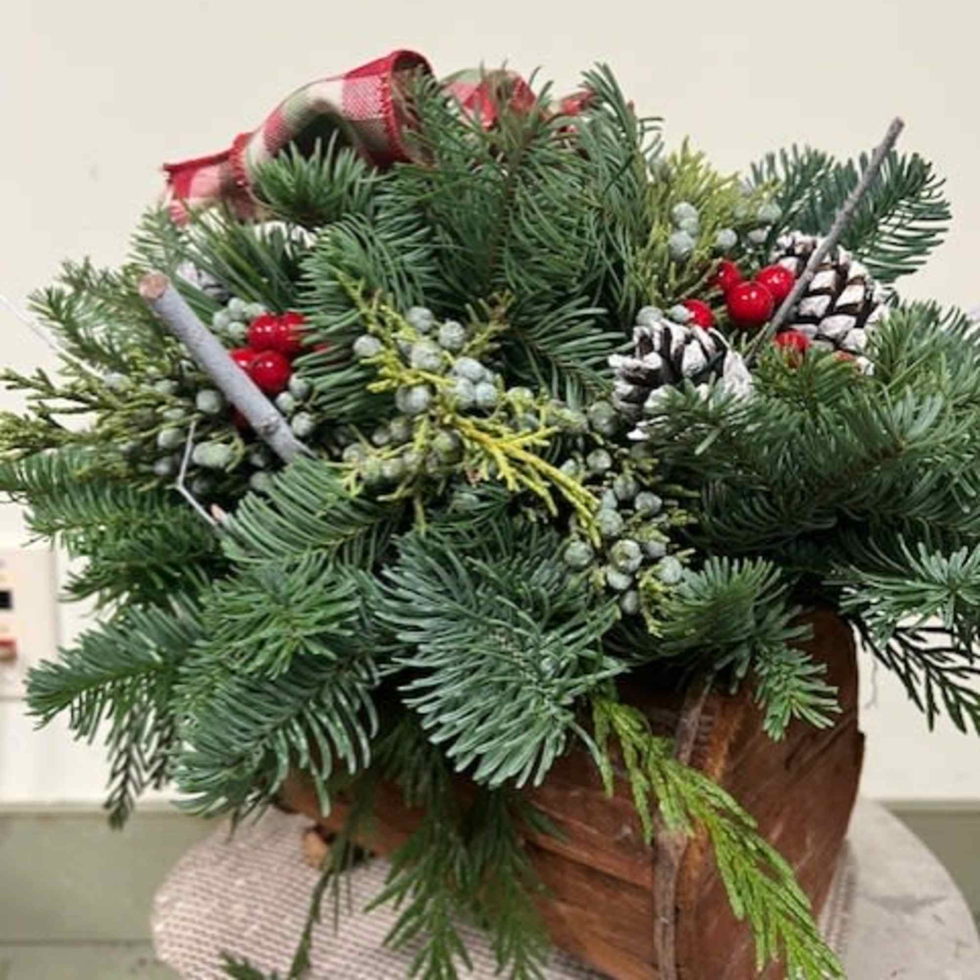 A wooden "log" contains the best of the holiday season!  Balsam