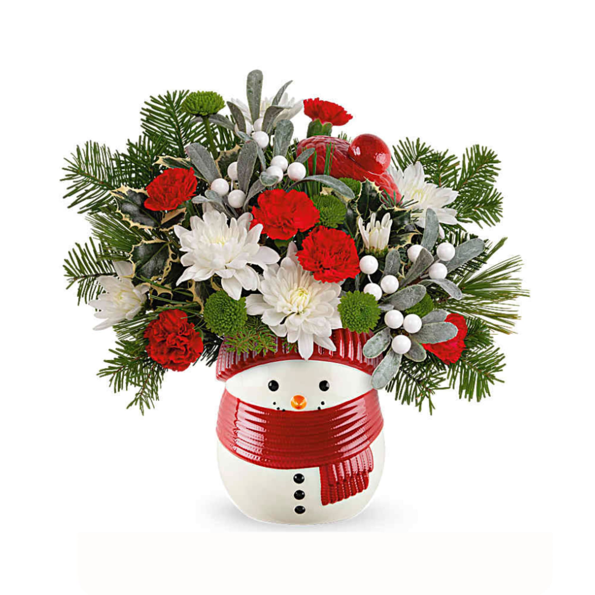 Whether it's filled with festive Christmas flowers or sweet treats, this cheerful