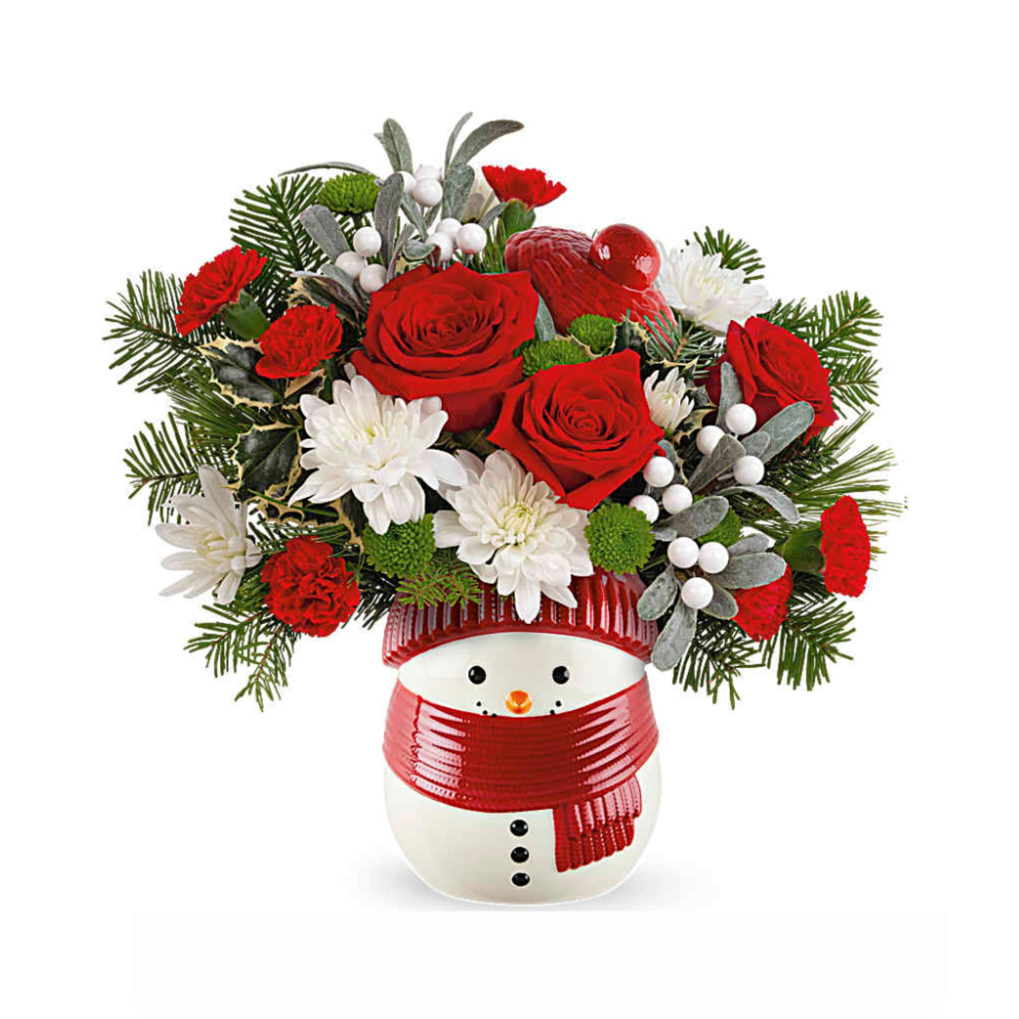 Whether it's filled with festive Christmas flowers or sweet treats, this cheerful