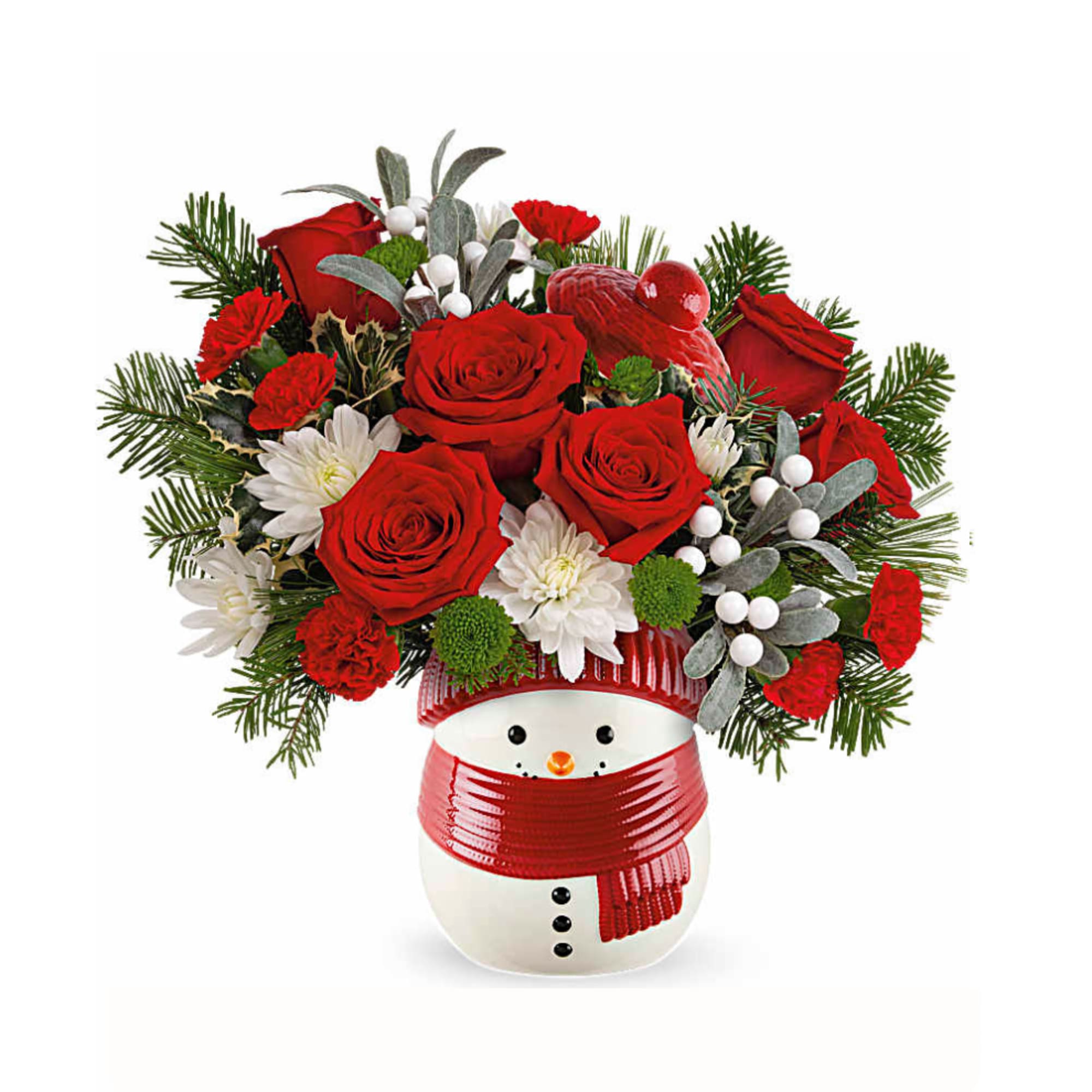 Whether it's filled with festive Christmas flowers or sweet treats, this cheerful