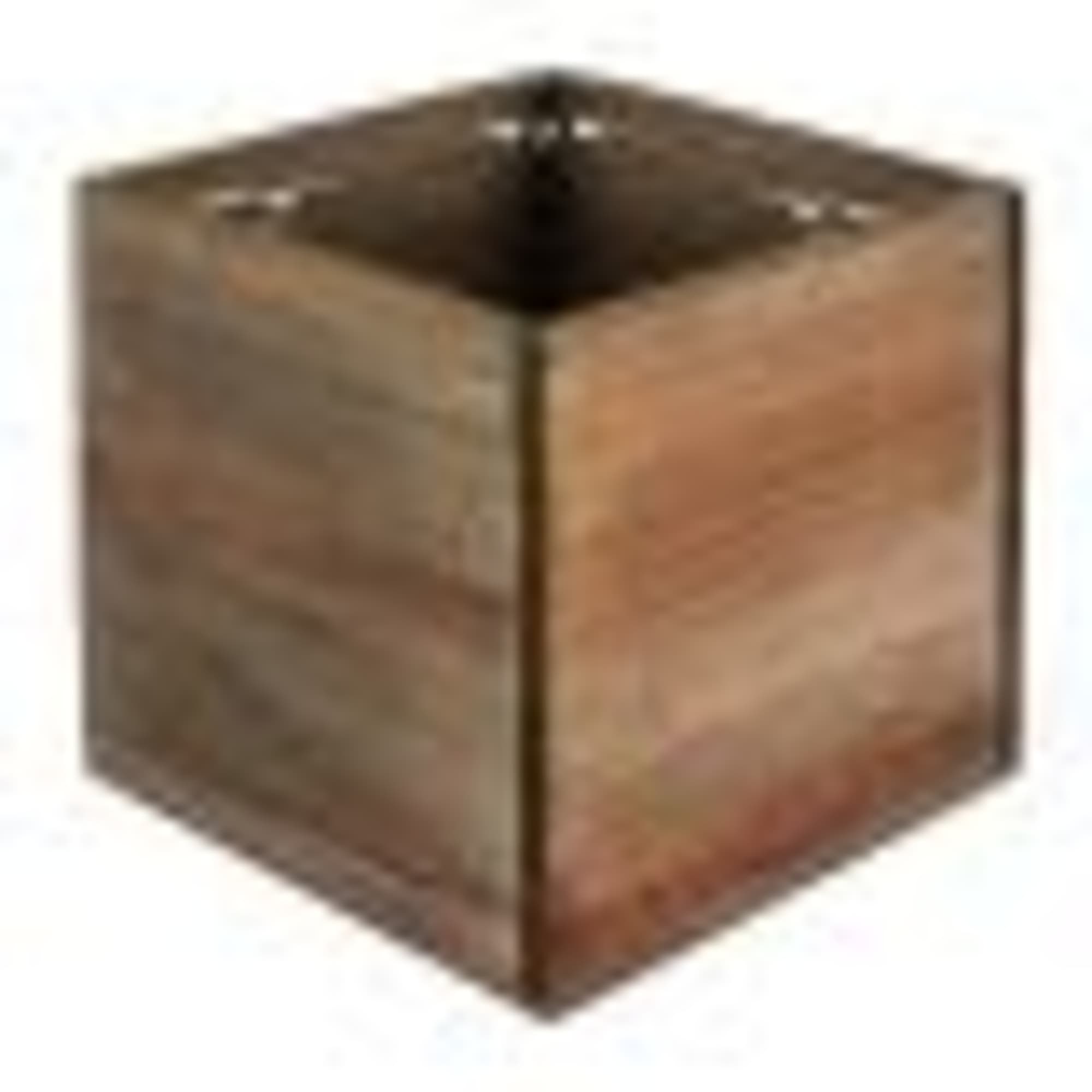 Wood Cube Planter Box - florals: faux succulents, blue thistle, pops of