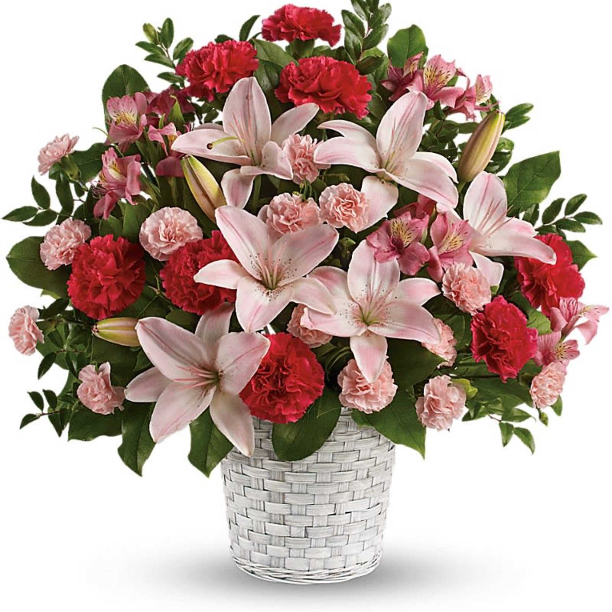 Convey your sympathy tastefully with this lovely gift of pink floral favorites