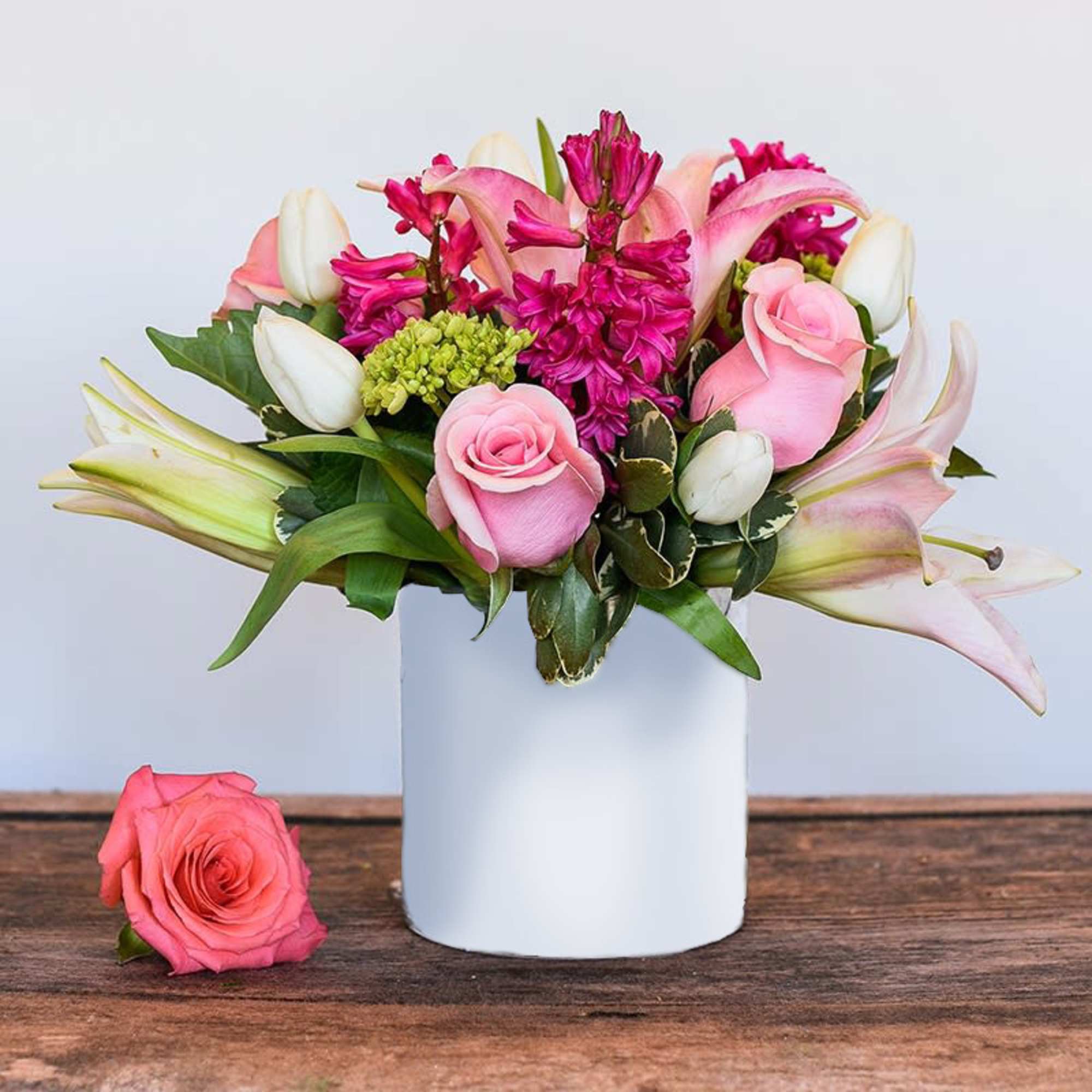 Delicate pink blooms grown for the season.
