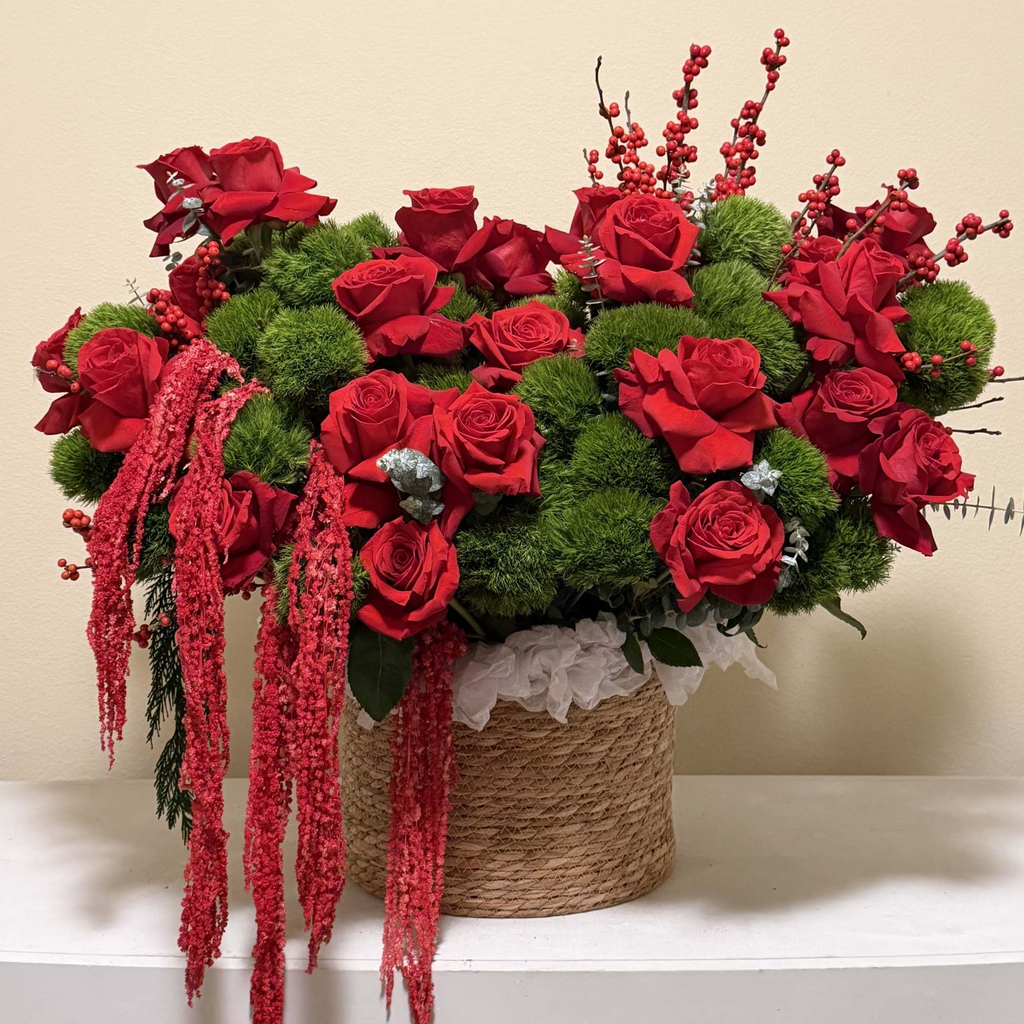 Elevate any space with the striking elegance of this luxurious floral arrangement.