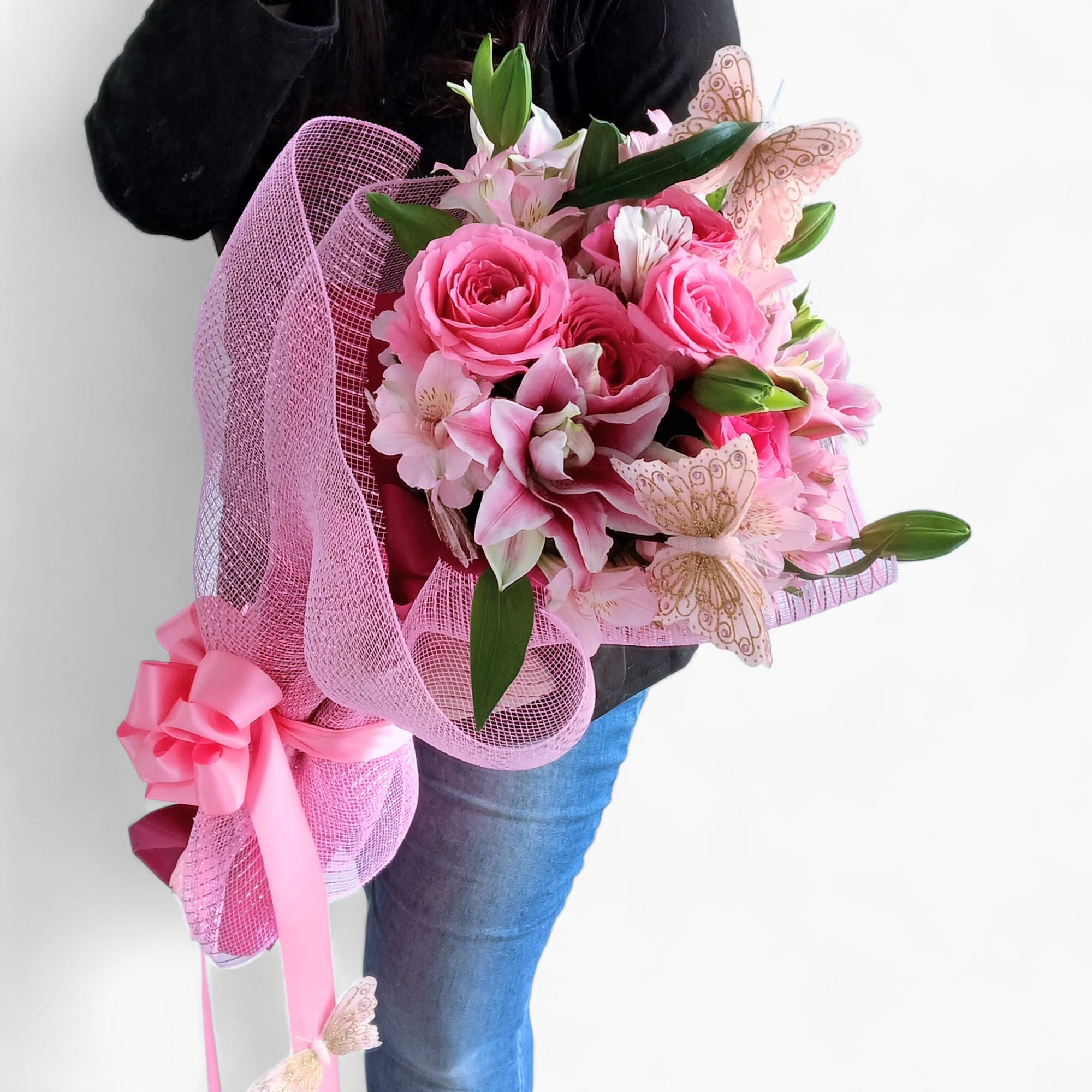 Send this beautiful all pink bouquet today to make her day with