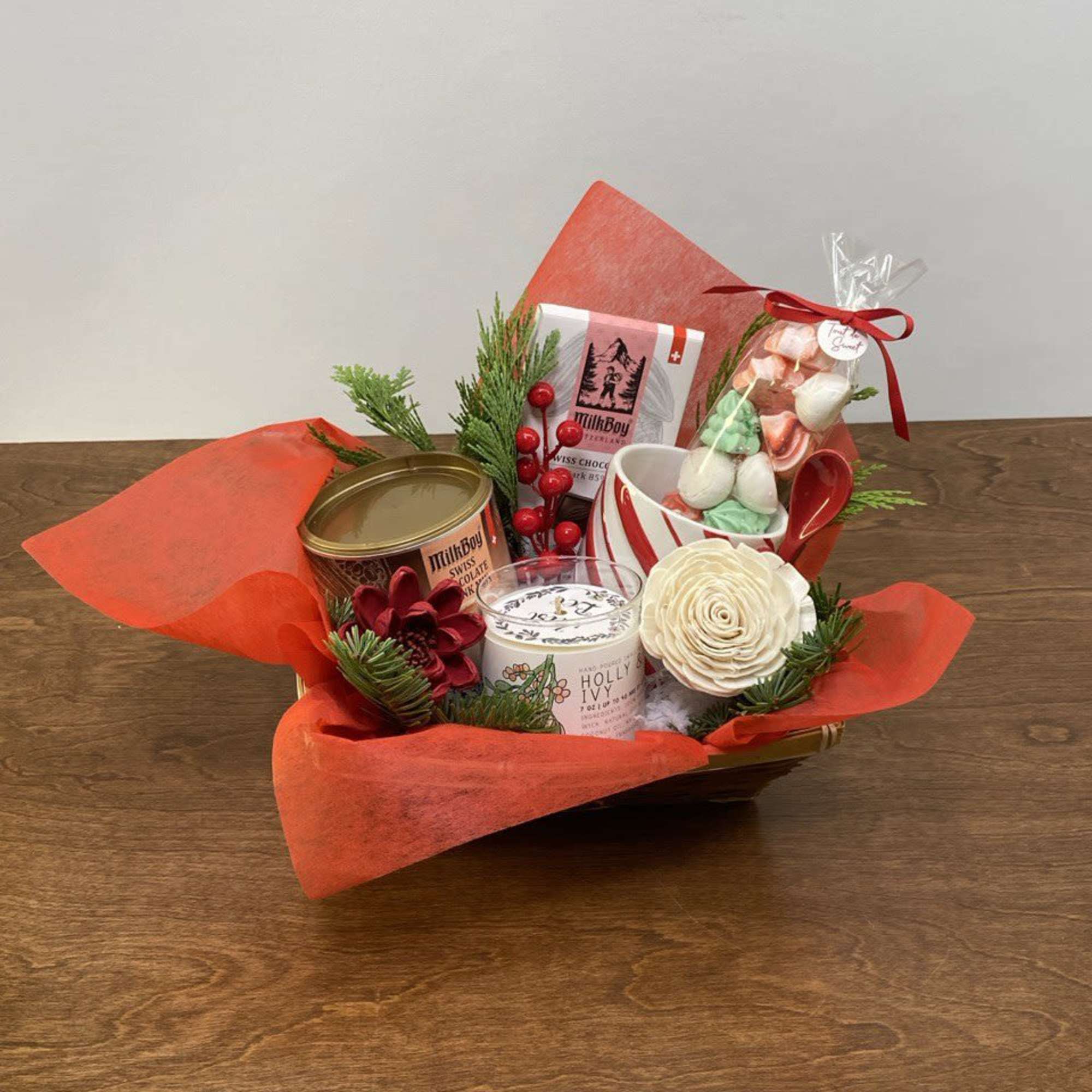 Rich, festive, and irresistibly cozy, the Classic Swiss Holiday Indulgence Basket is