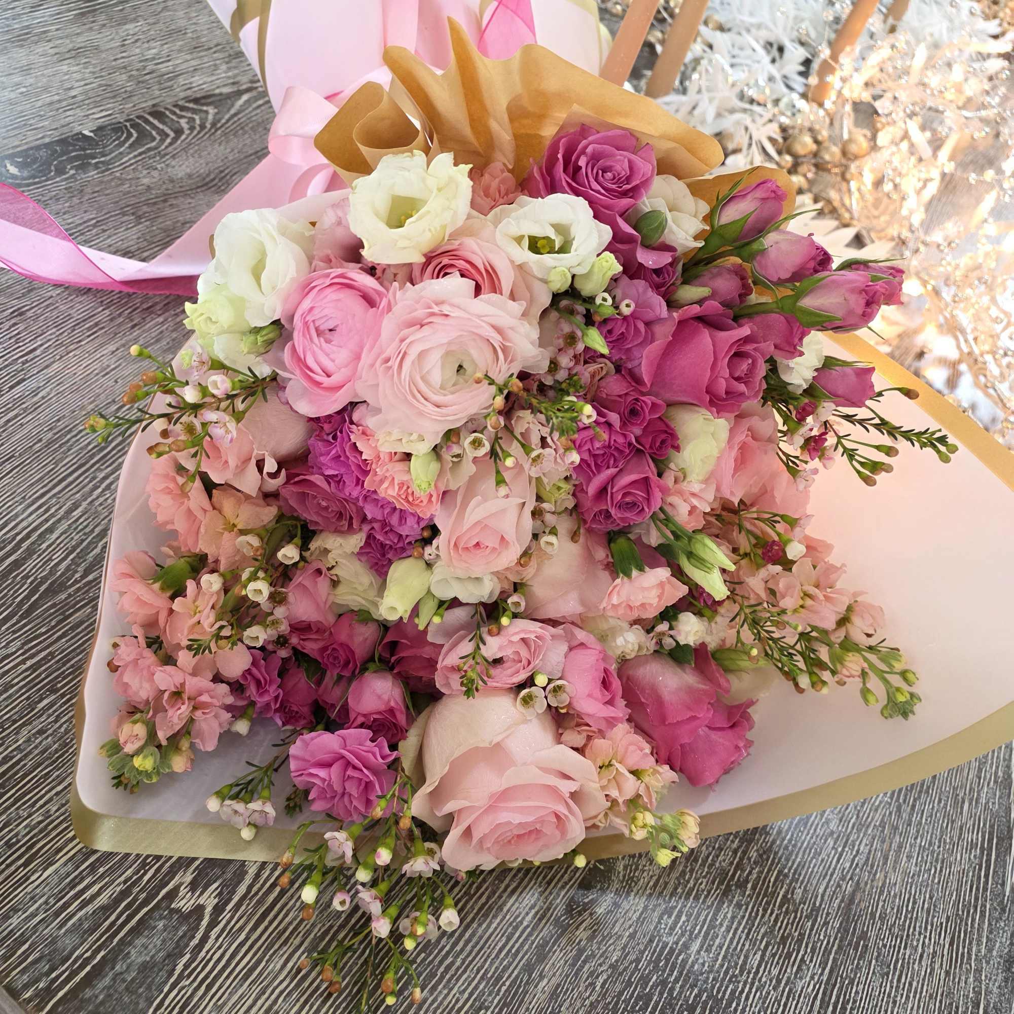 This arrangement is electric! Send this bright orange and hot pink rose