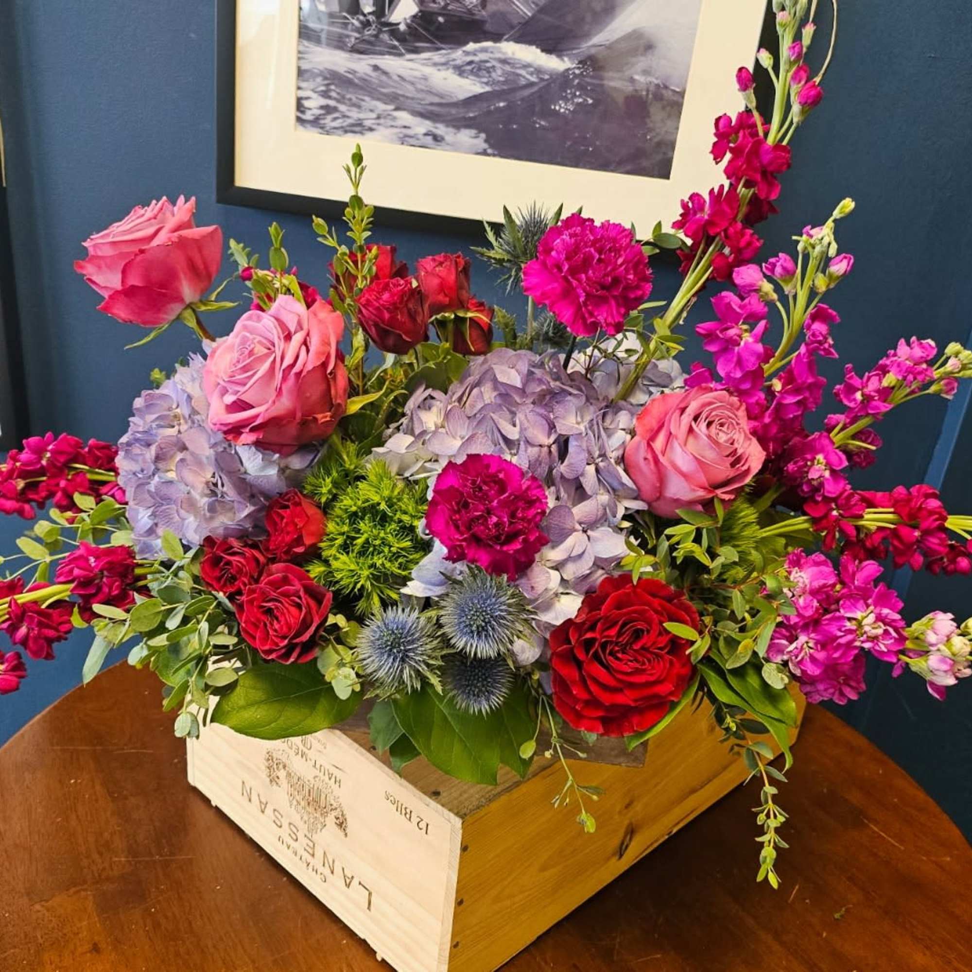 Pulling rich tones of Cabernet Sauvignon as inspiration. Send this gorgeous mixed