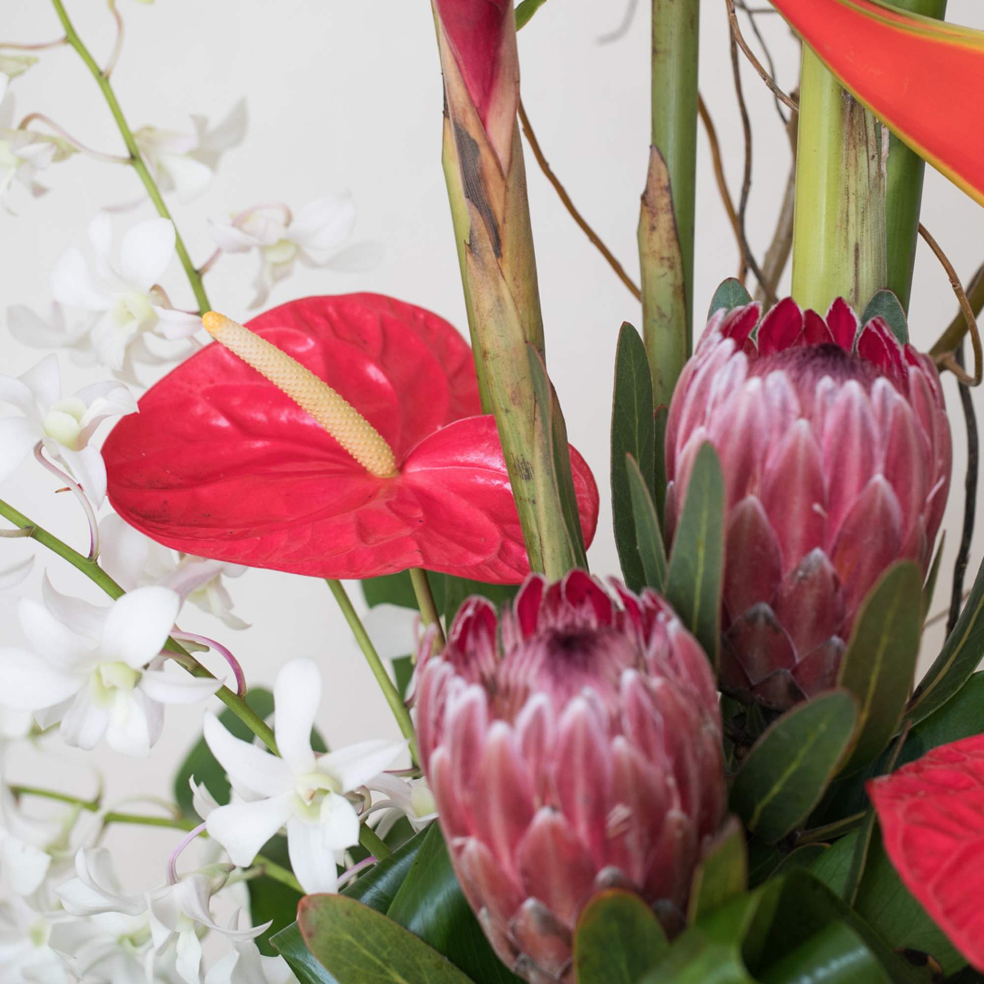 Approximately 35" H x 30" W, this stunning arrangement is filled with