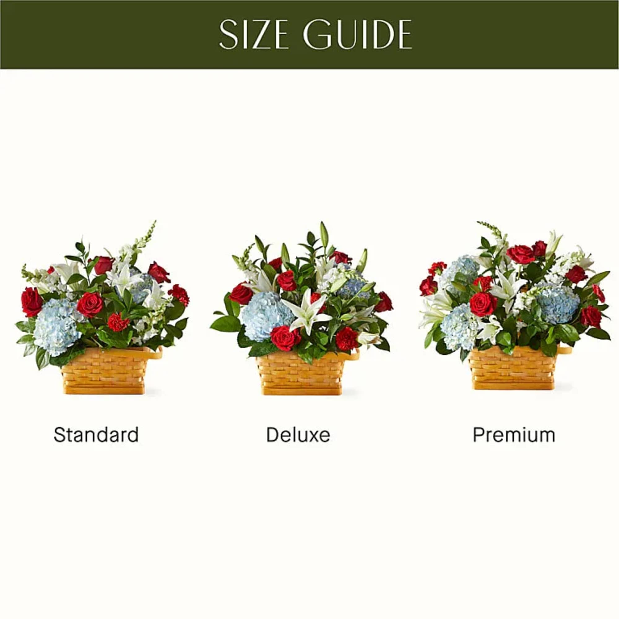 GREATER GLORY BASKET

Designed by our florists, this arrangement features a patriotic display