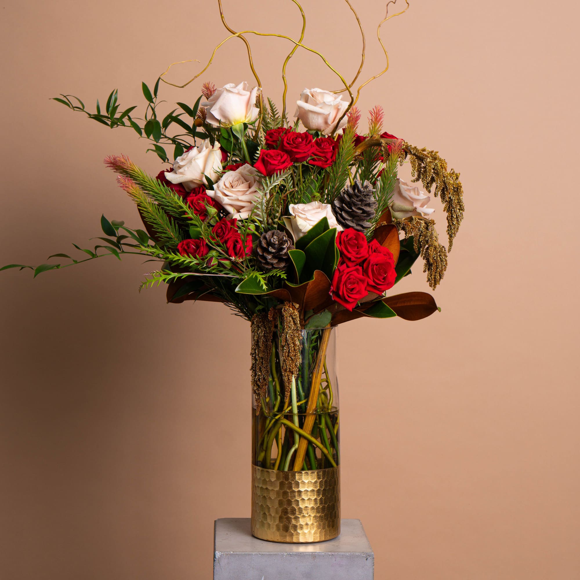 A modern take on seasonal beauty. SCARLET &amp; PINE blends blush and