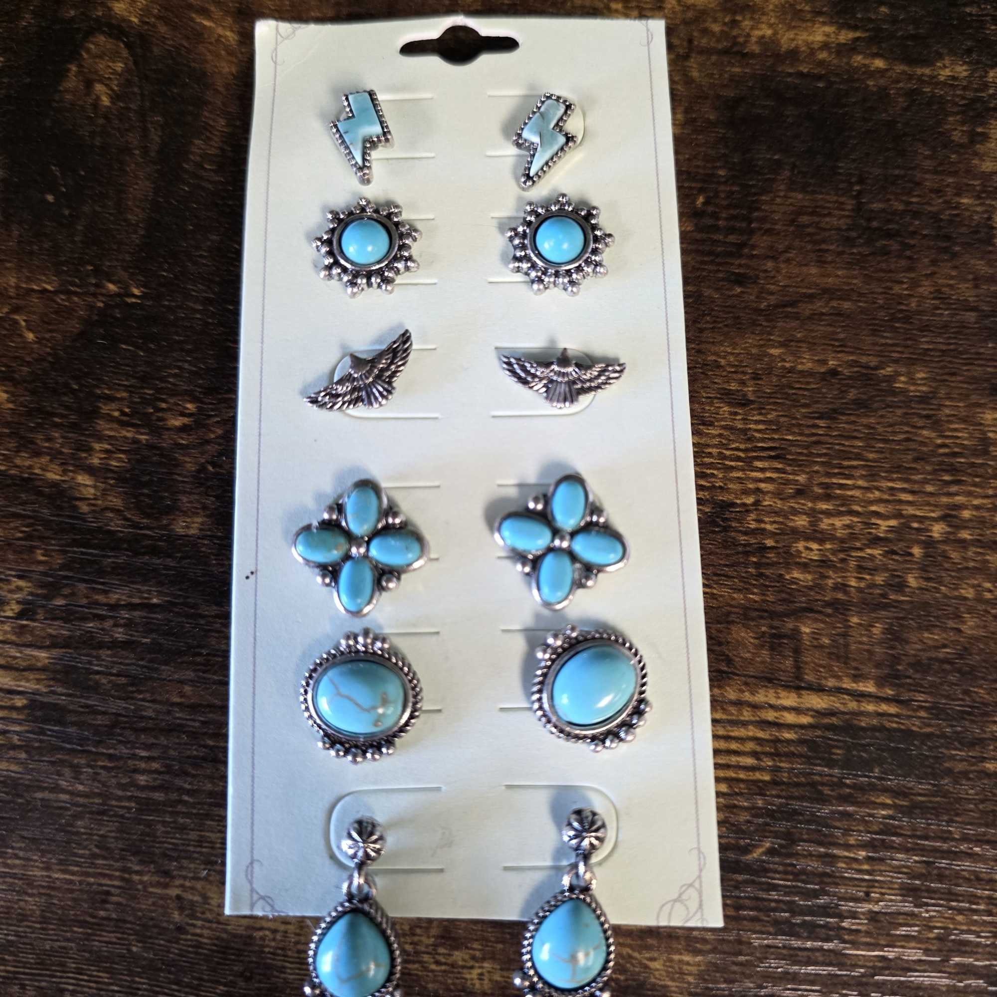 - 6 earring pairs 
- Post back
- Lead &amp; nickle compliant