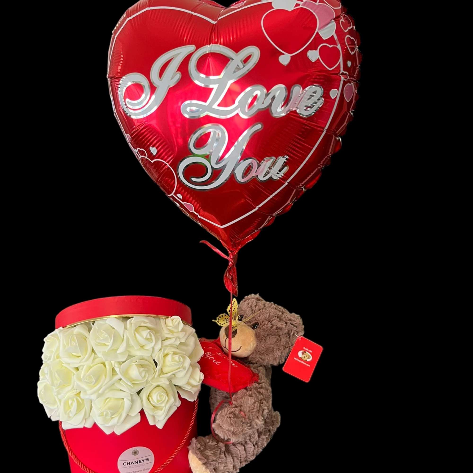 Fall in love with this beautiful designed box of artificial white roses.