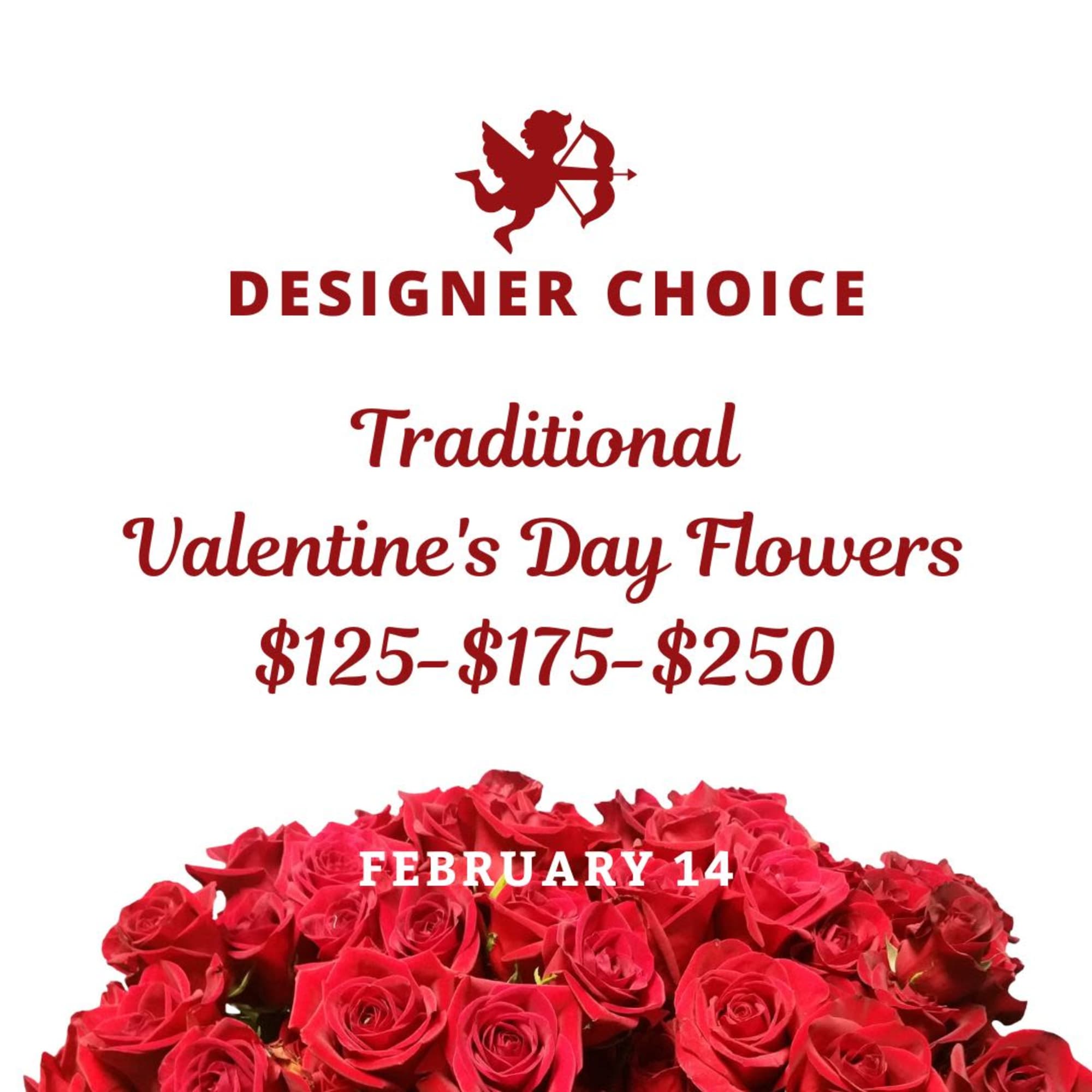 A timeless Valentine&rsquo;s arrangement featuring traditional blooms in romantic reds, pinks, and