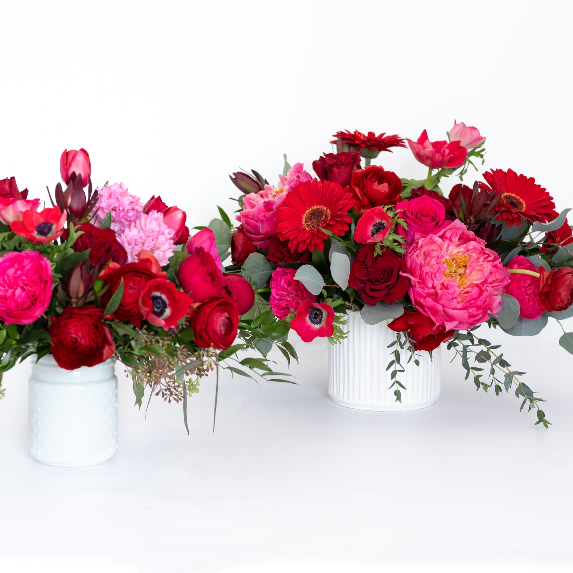 High-kicks for this GORGEOUS show-stopping design! Peonies, English garden roses, Gerbera Daisies