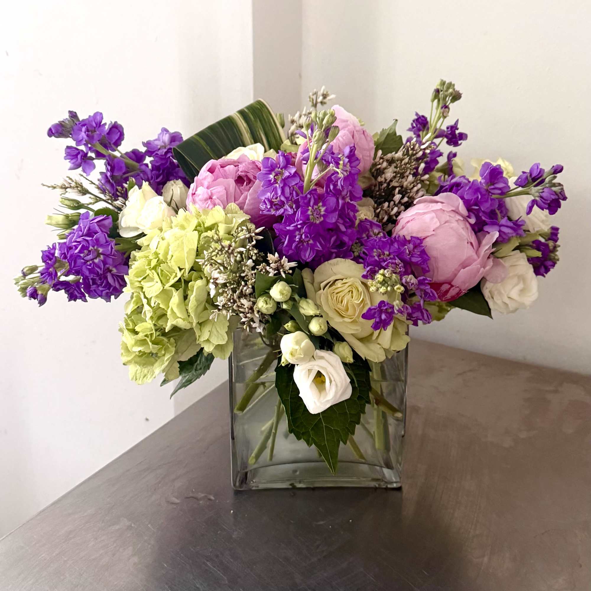 The bouquet is a beautiful blend of texture and color, combining the