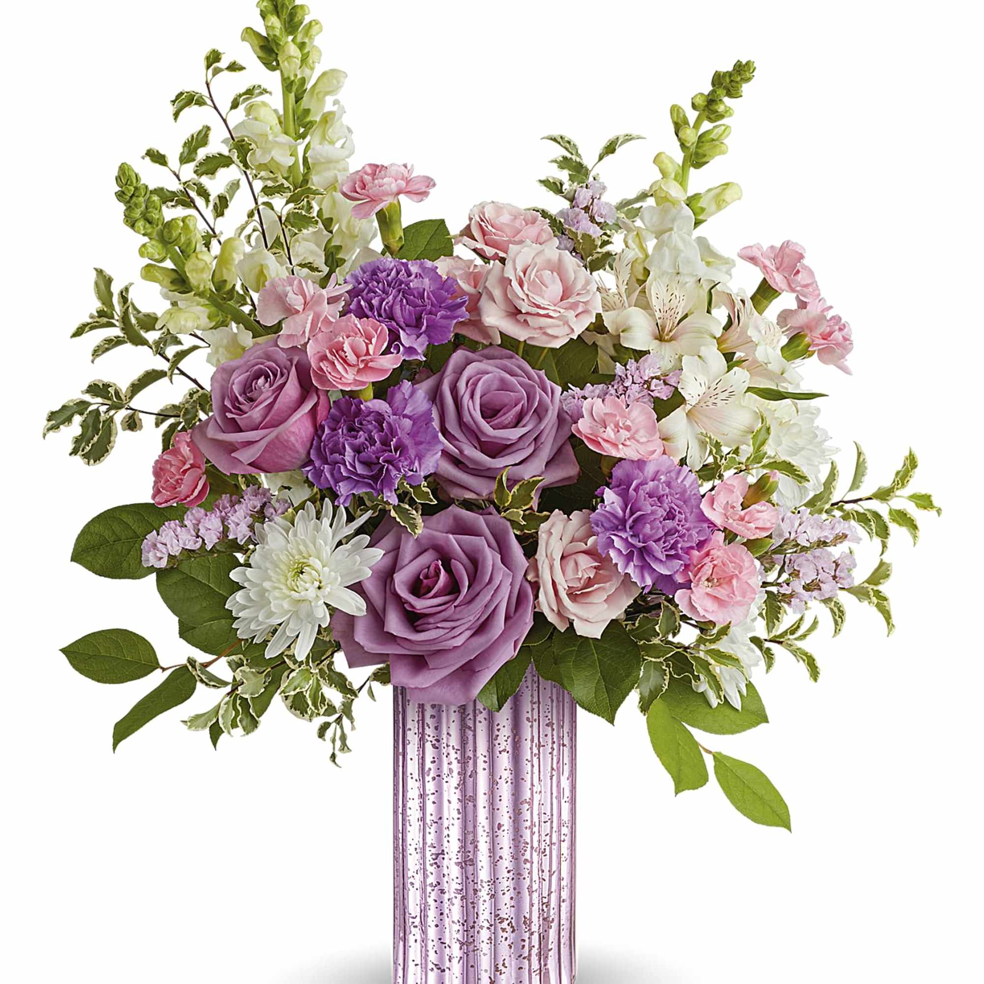 Elevate their day with Teleflora's Lavender Bliss Bouquet, featuring a stunning lavender