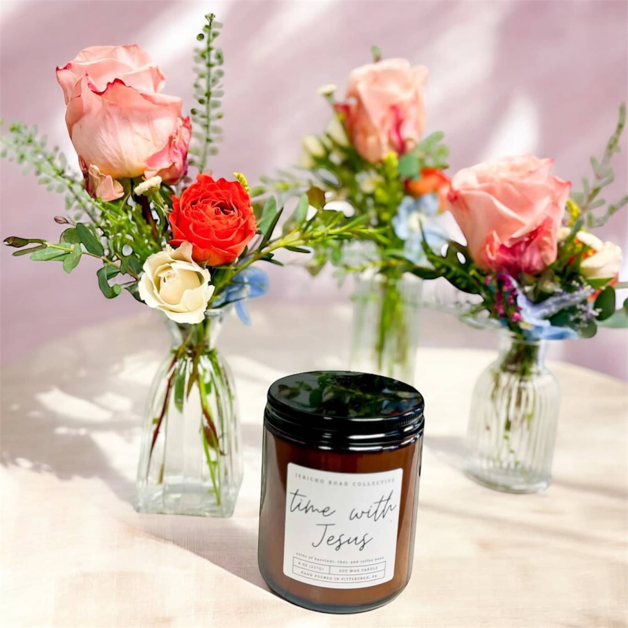 Bloom in His Presence is a faith-filled floral gift set designed to