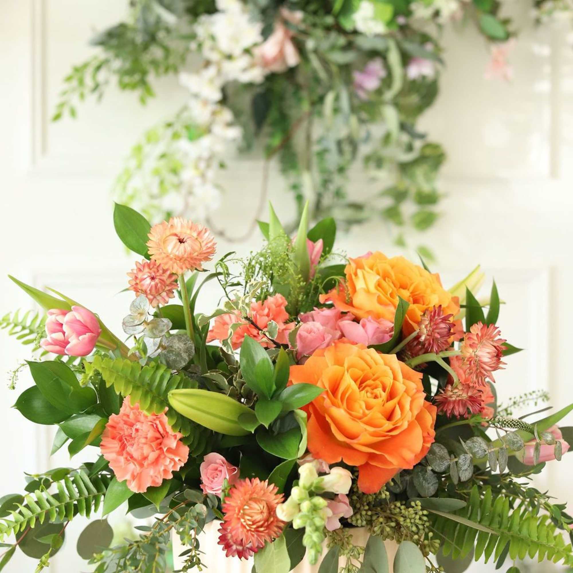 Inspired by the warm glowing hues of a sunset, Golden Hour Garden