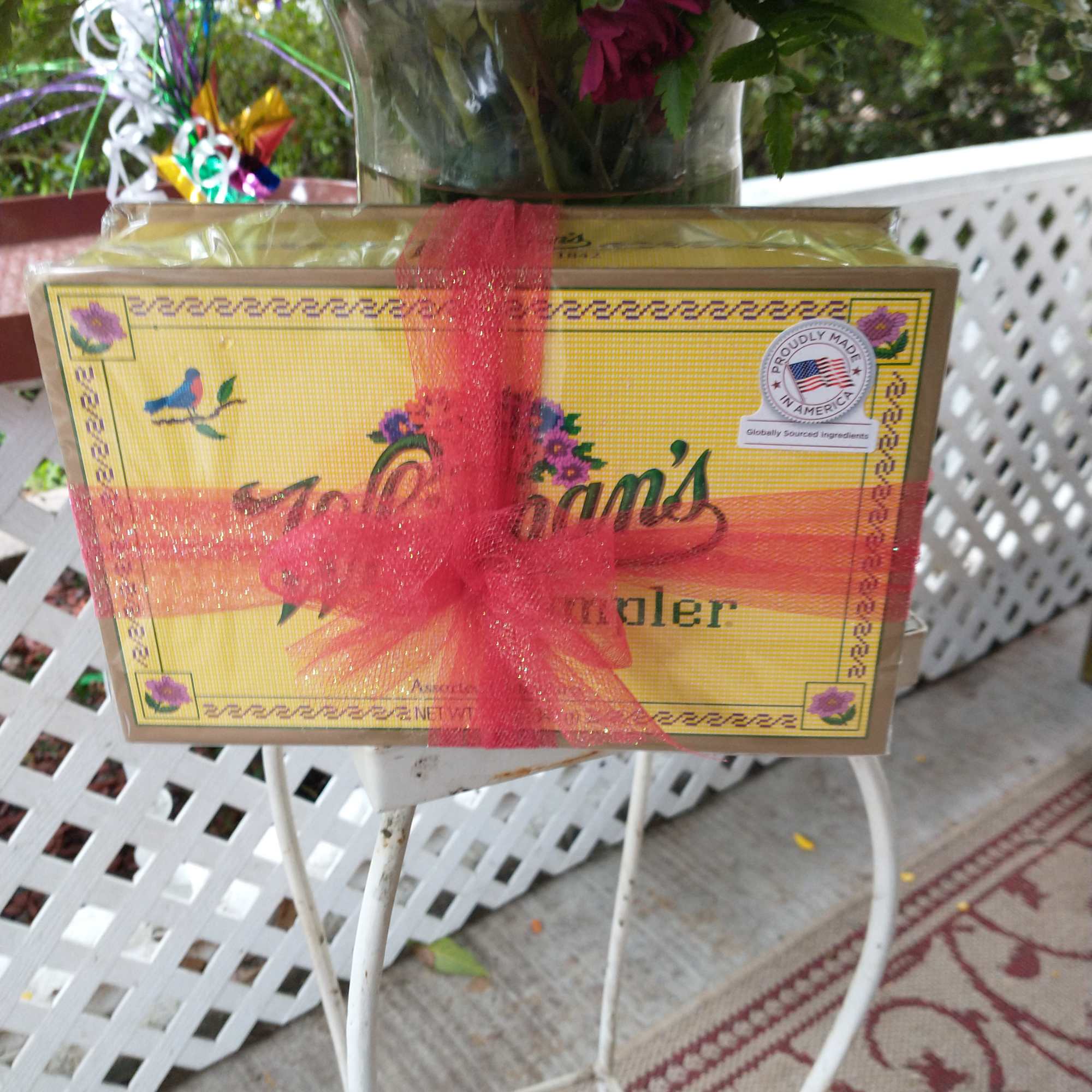 Beautiful and fragrant stargazer lilies and roses with a yummy box of