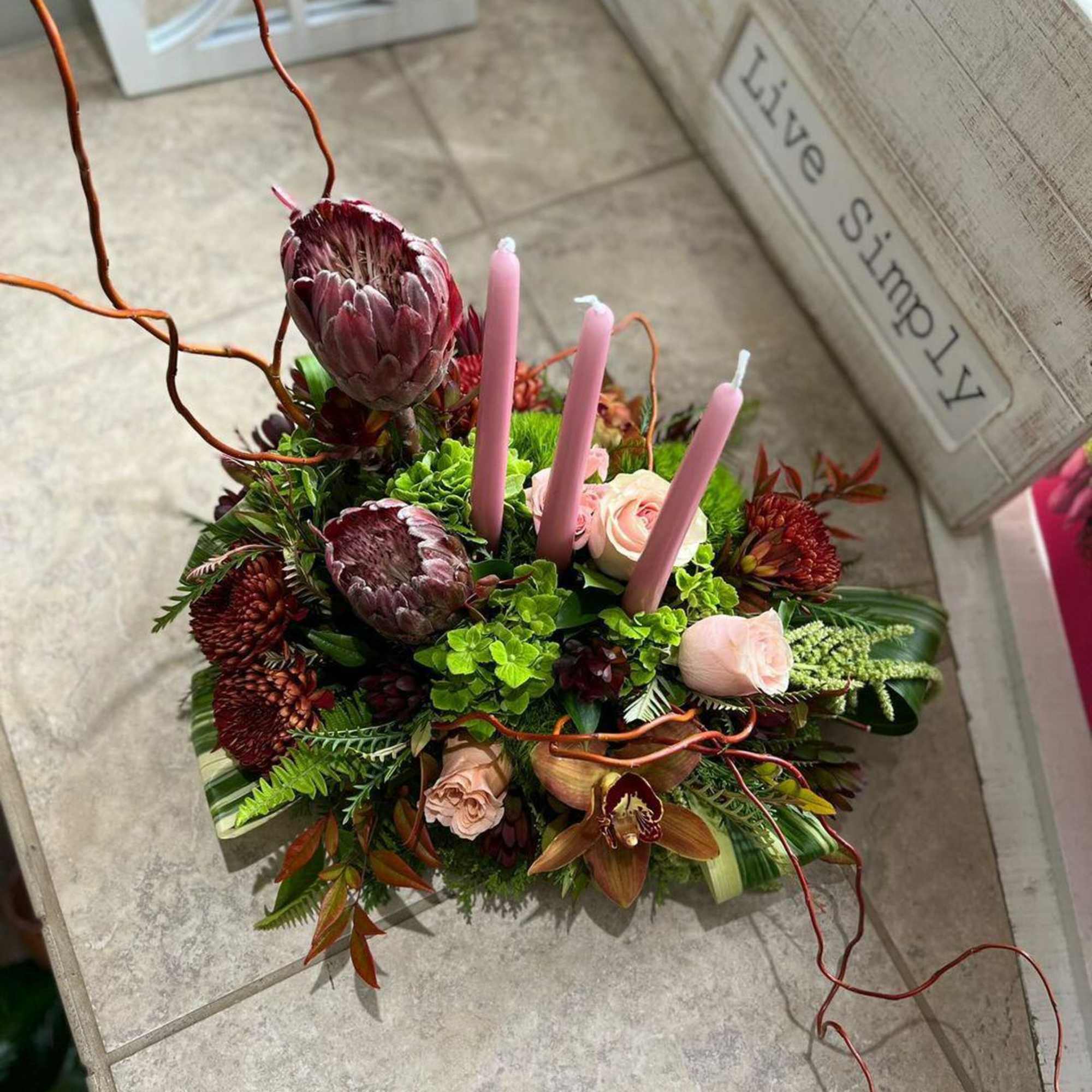 Uniquely designed one of a kind piece with unique flowers designed in