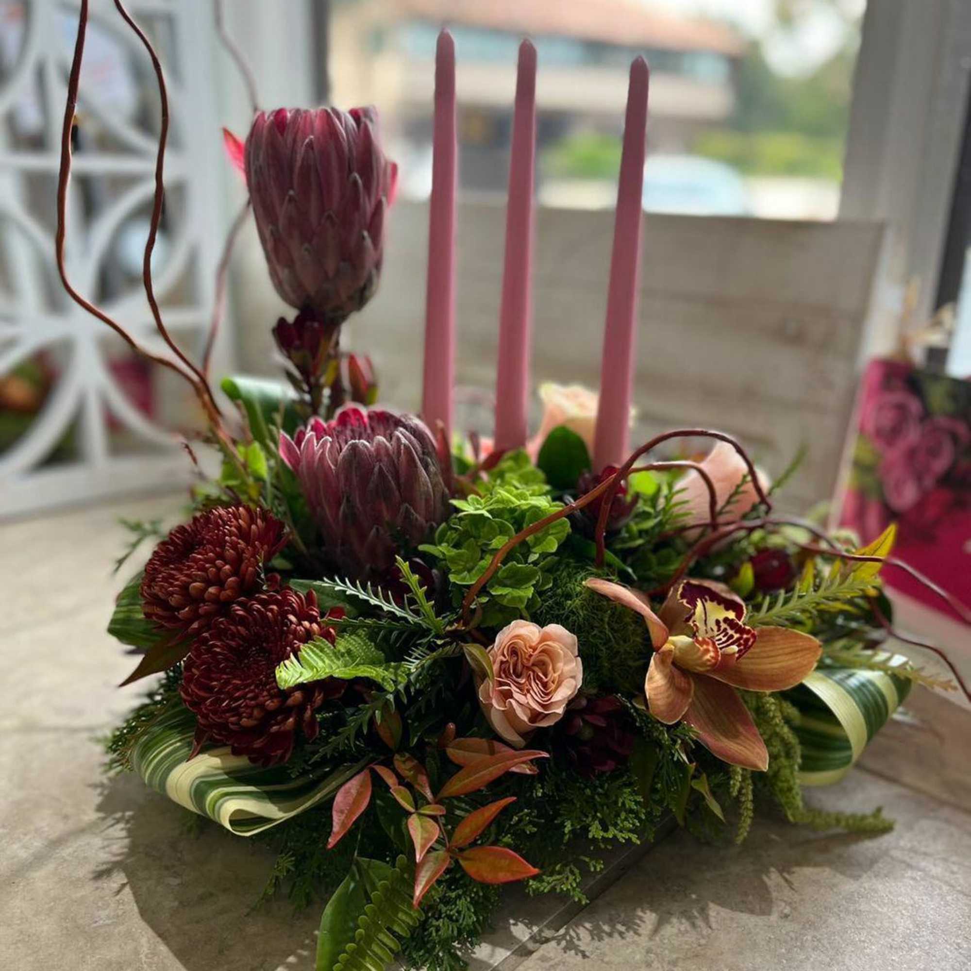 Uniquely designed one of a kind piece with unique flowers designed in