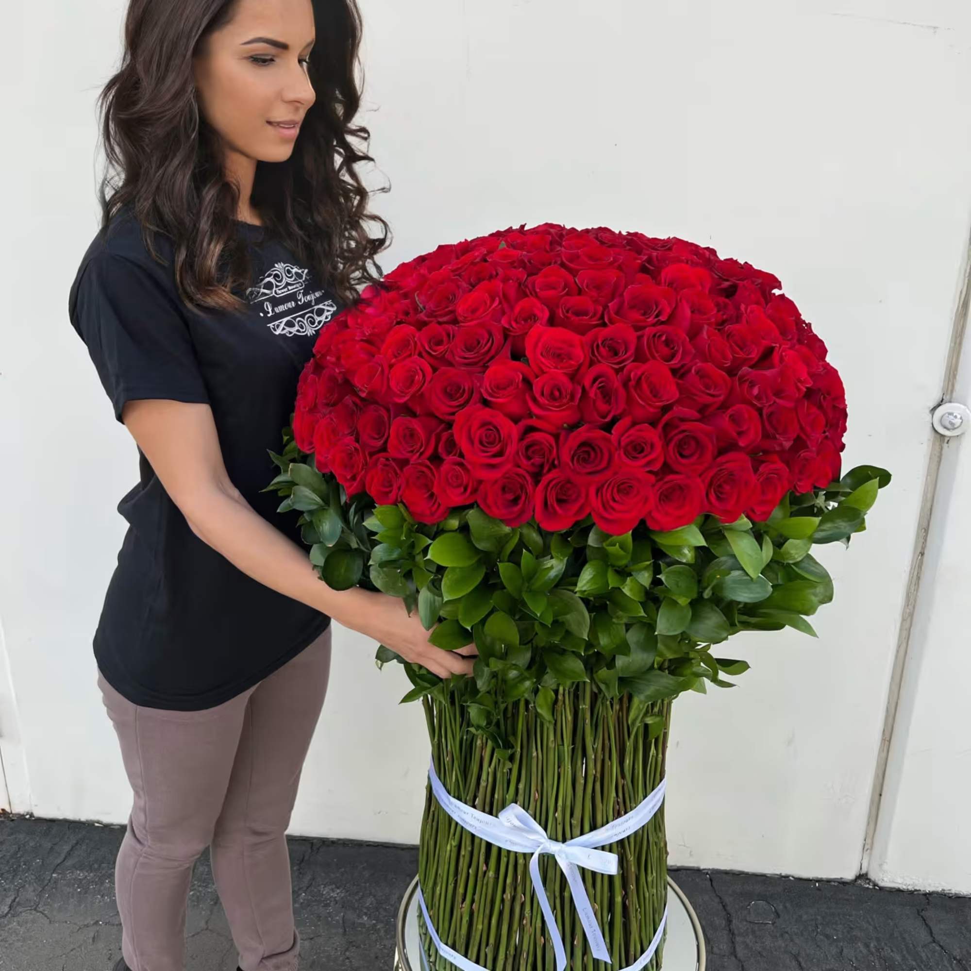 225 Fresh Roses in a Standing Signature Bouquet. The Grand Bouquet does