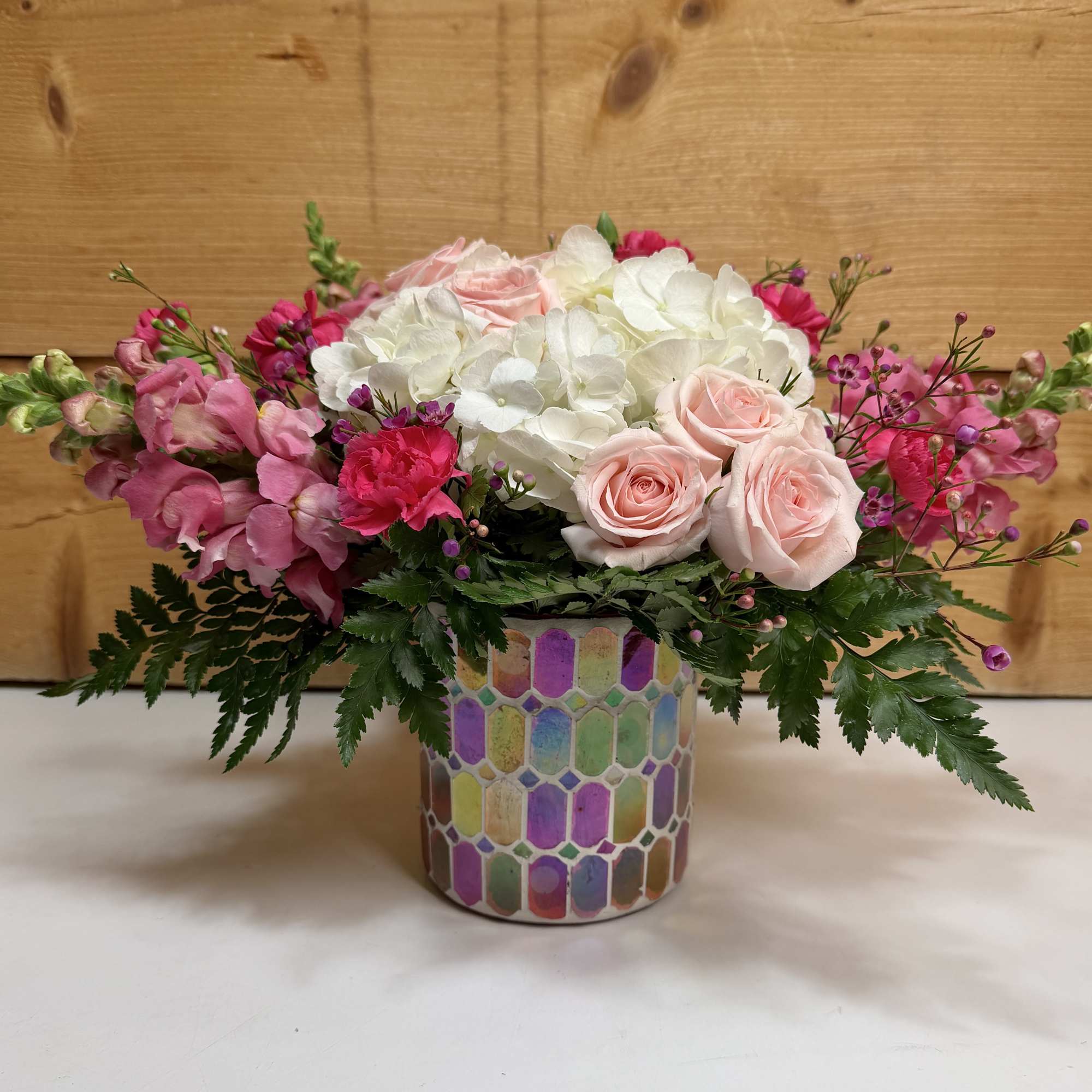 Delicate and graceful, the Blushing Blooms brings a shimmering charm to any