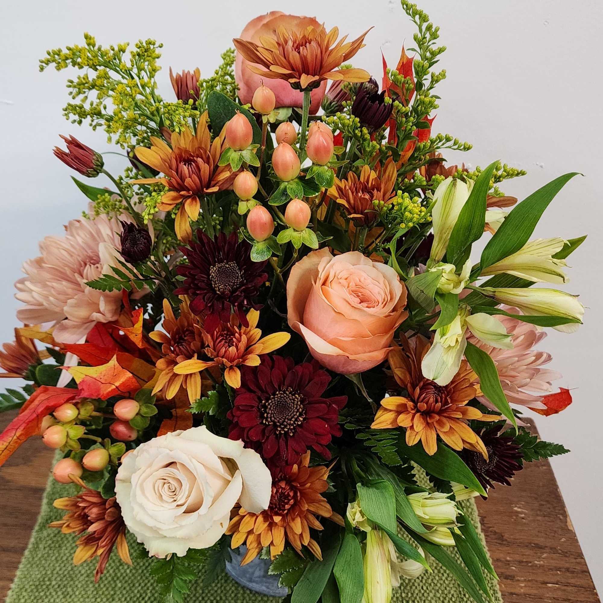 The best of fall colors; oranges, burgundy, &amp; yellows. One of our