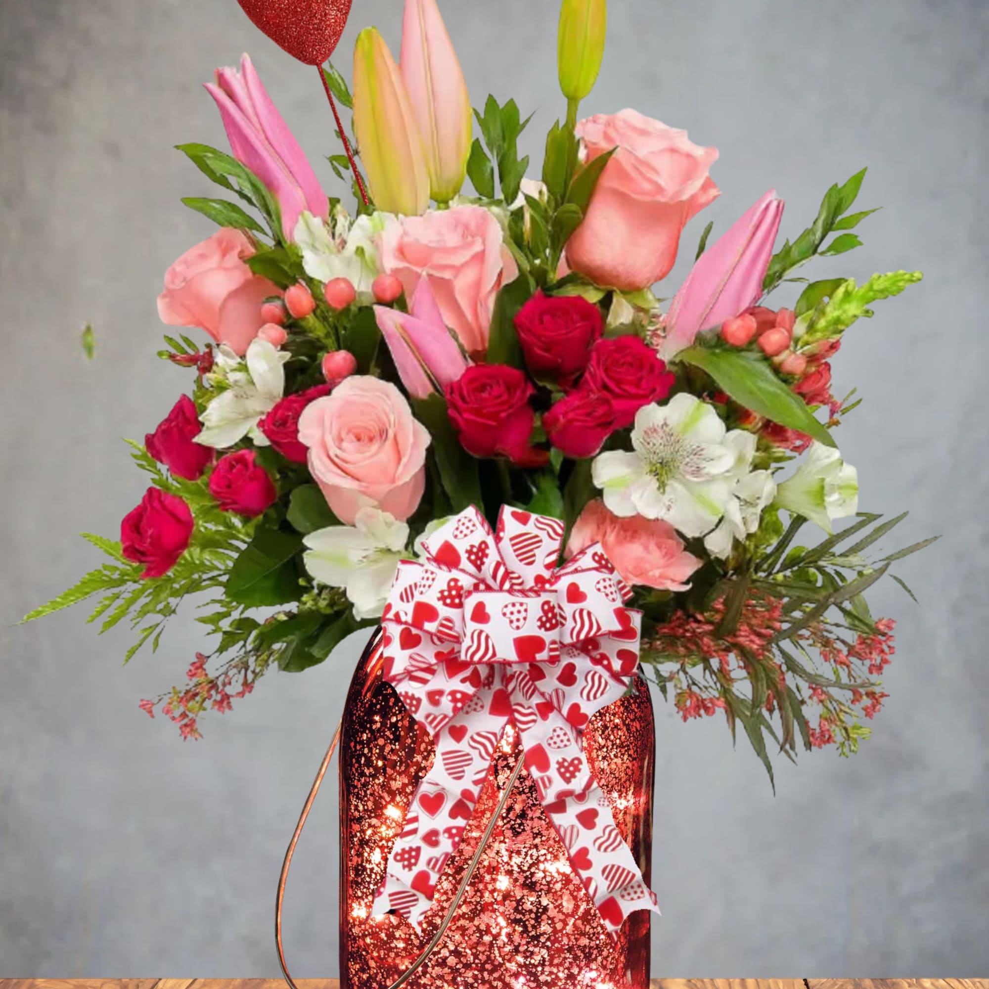  Blushing Hearts  
Soft romance meets striking style in this vibrant