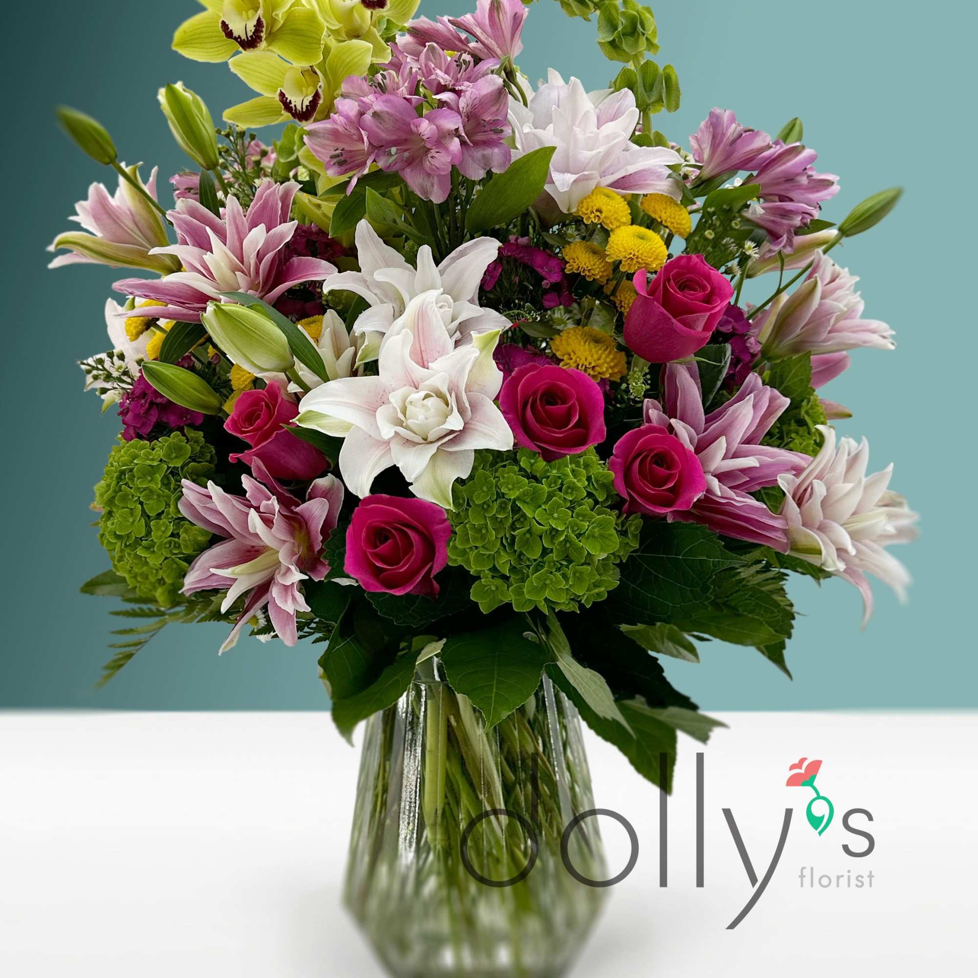 This beautiful mixed floral arrangement would be perfect to show how much