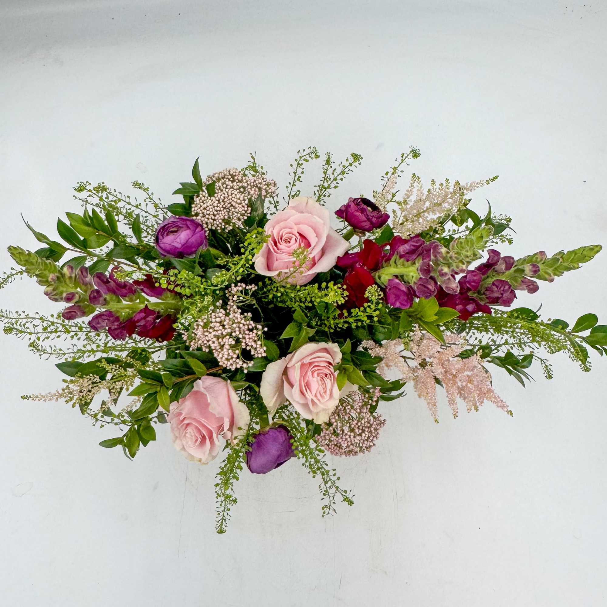 Provence is a whimsical plum and blush design featuring Purple Snapdragon, Purple