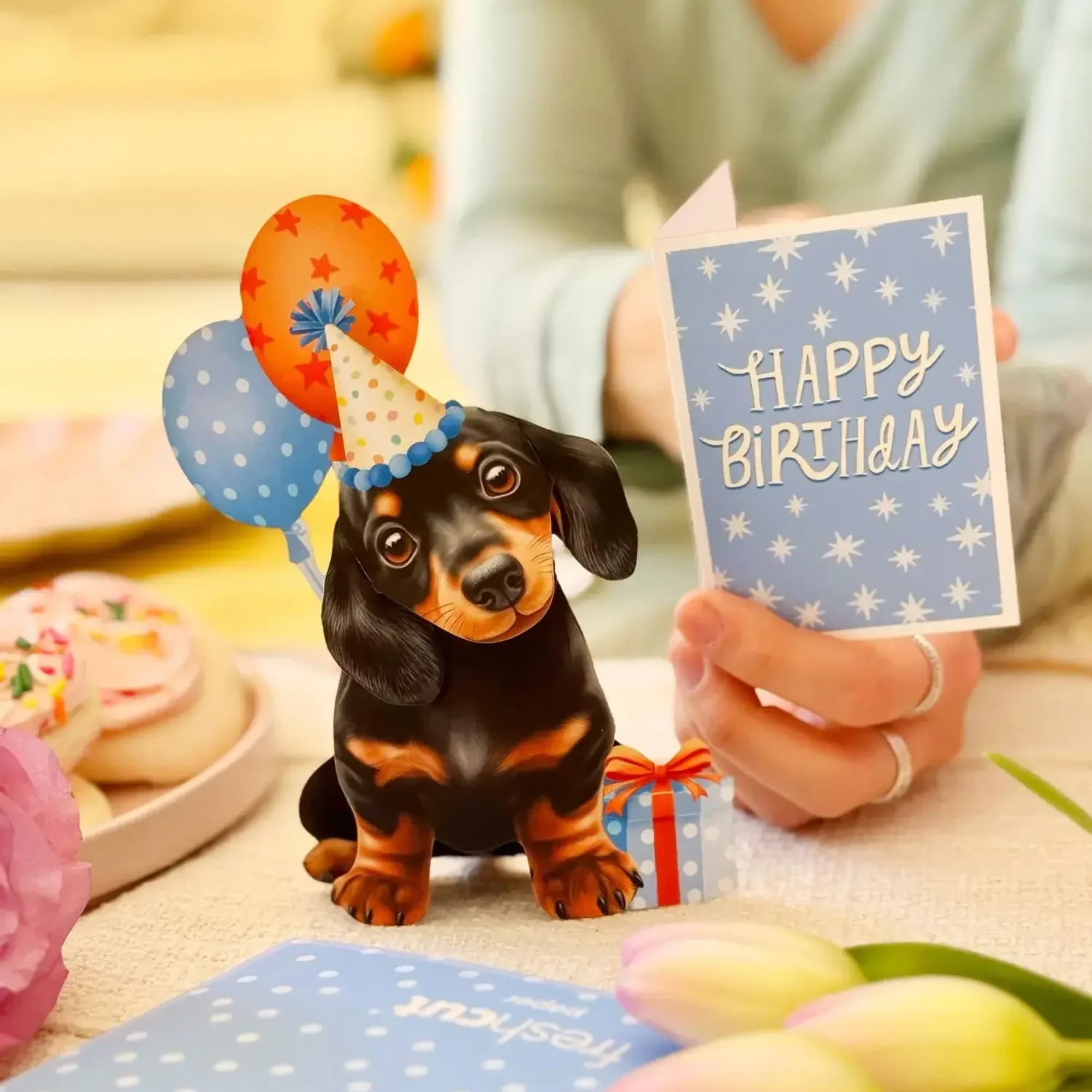 Meet our Mini Pop-Up Birthday Puppy &mdash; a playful pop-up birthday card