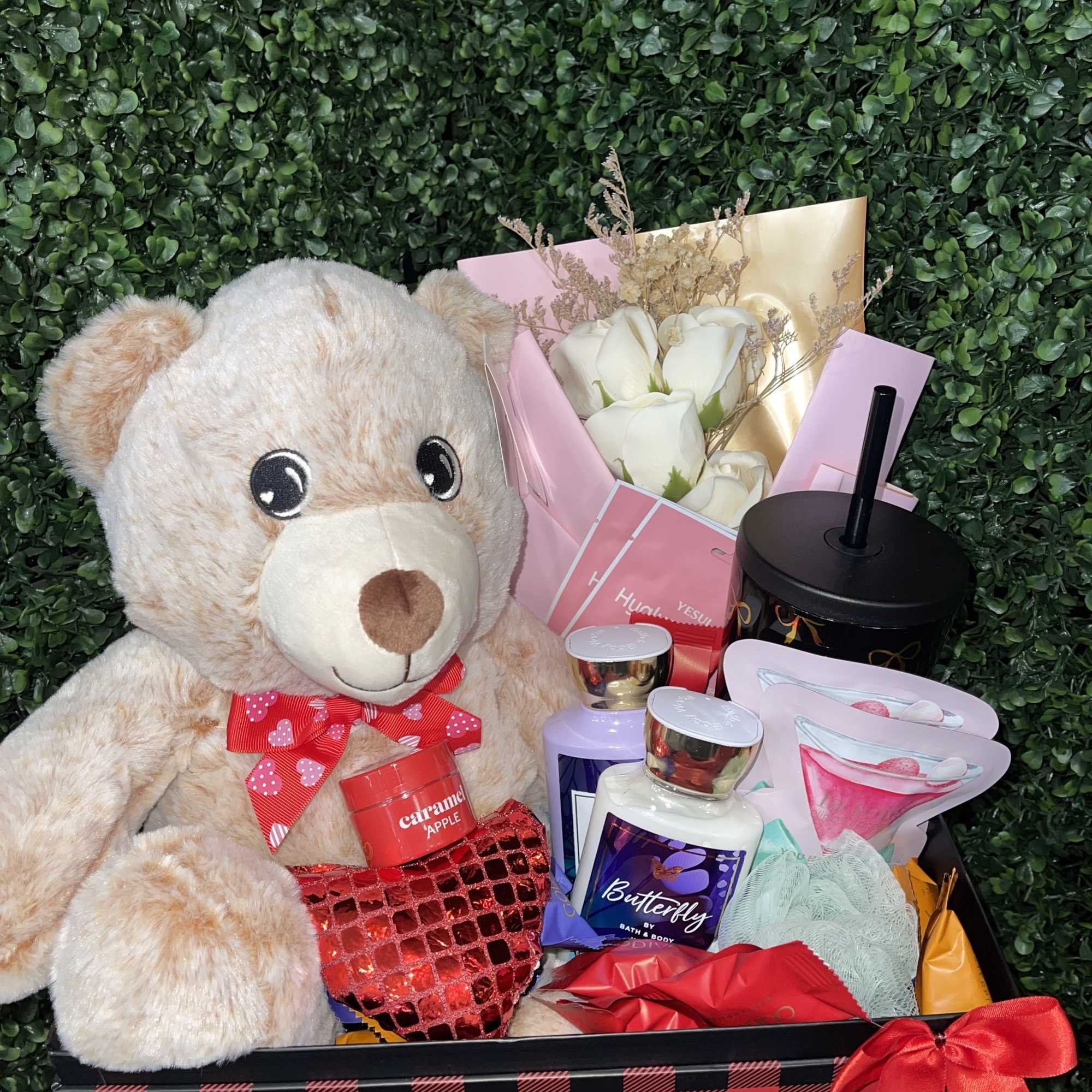 Surprise her this Valentine&rsquo;s Day with a delightful gift basket that radiates