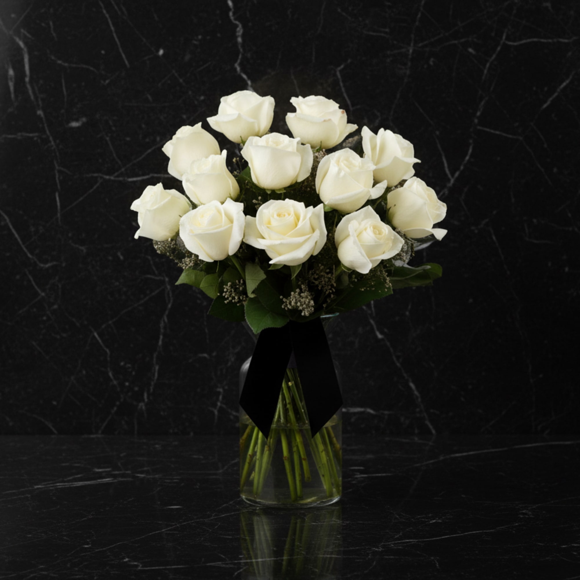 All white rose bouquet for someone special. 