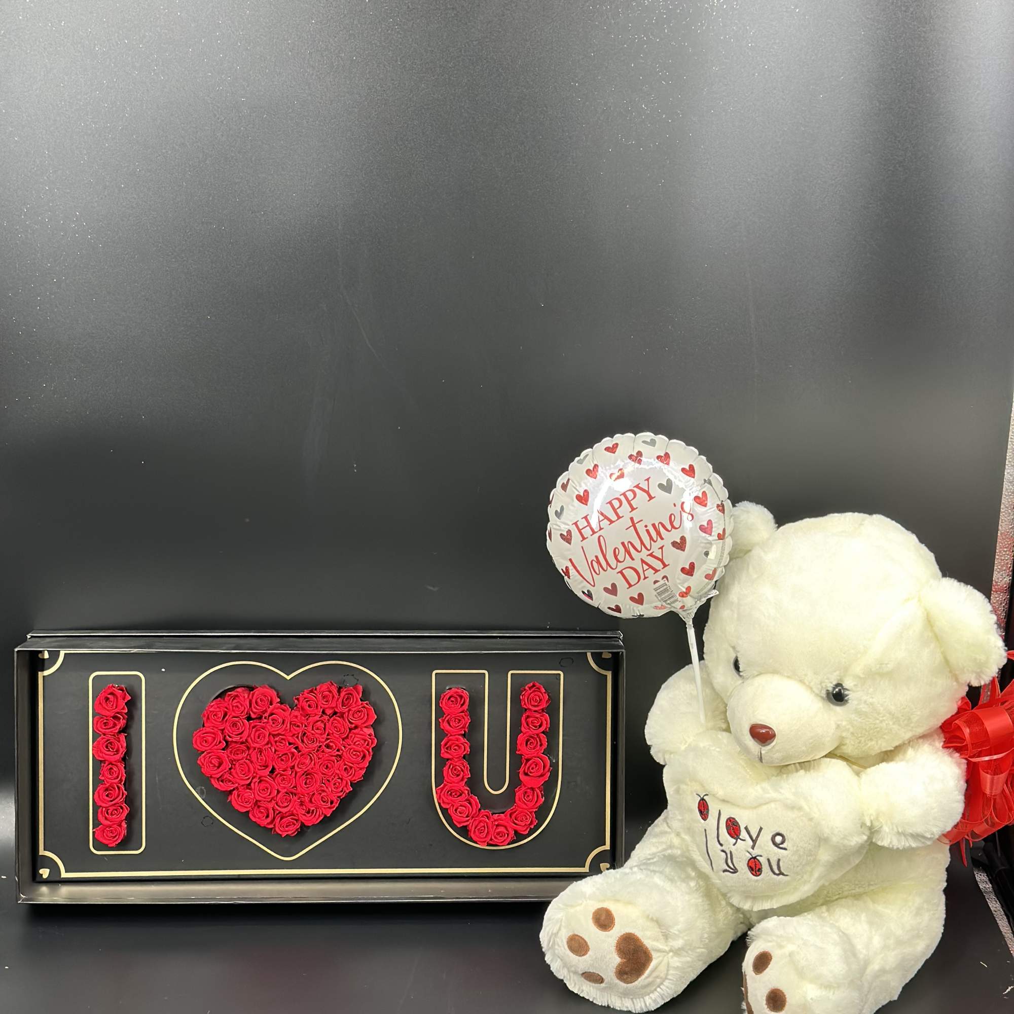 A bold declaration of love .I LOVE ️ YOU -Forever Roses Statement