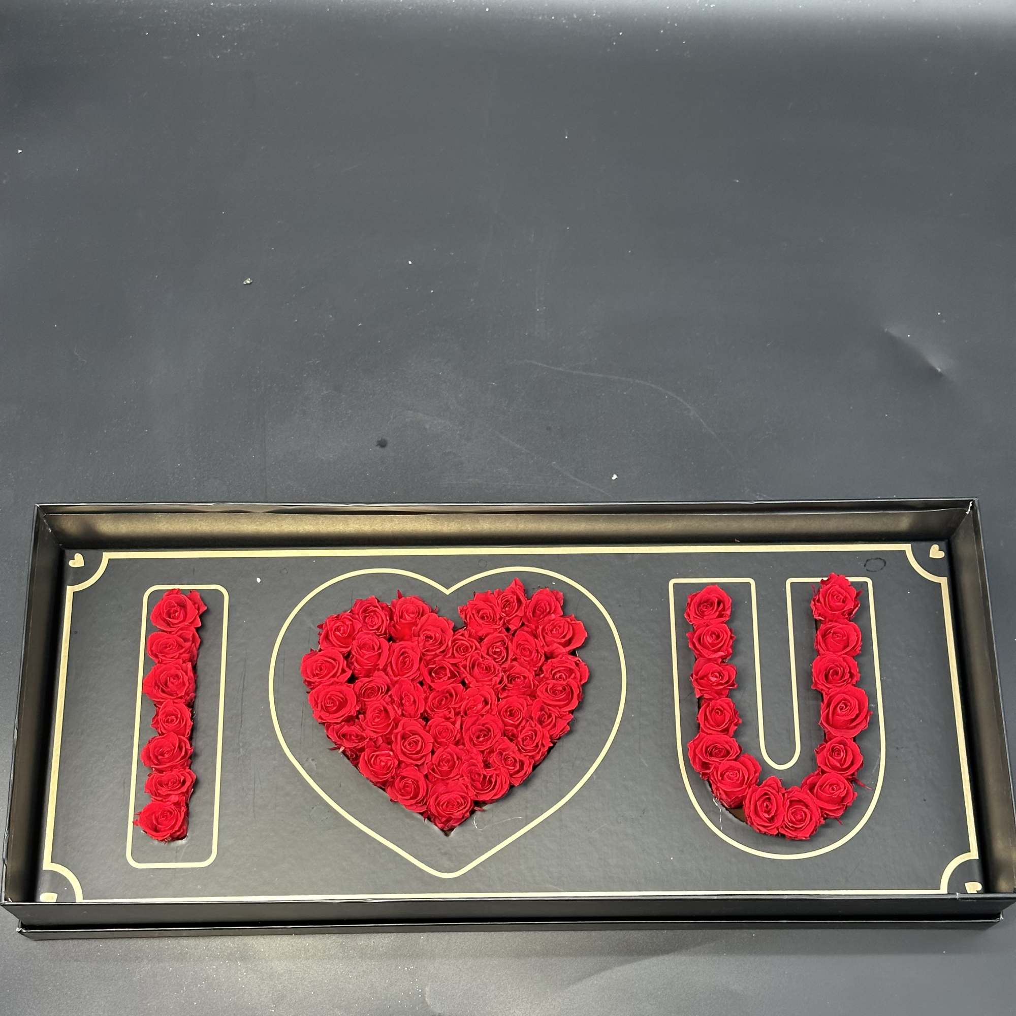 A bold declaration of love .I LOVE ️ YOU -Forever Roses Statement