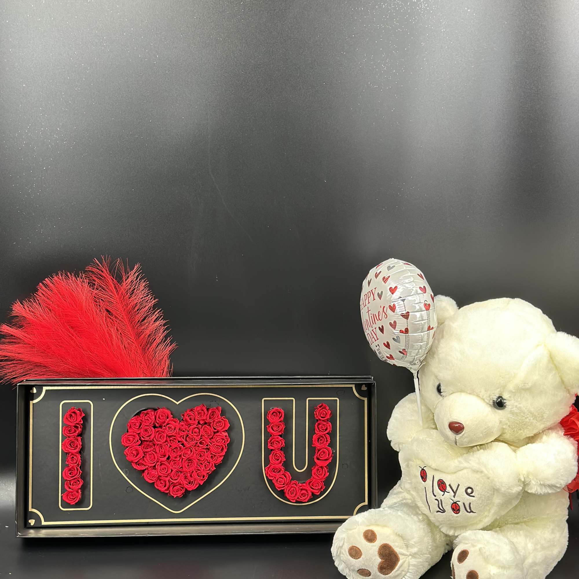 A bold declaration of love .I LOVE ️ YOU -Forever Roses Statement