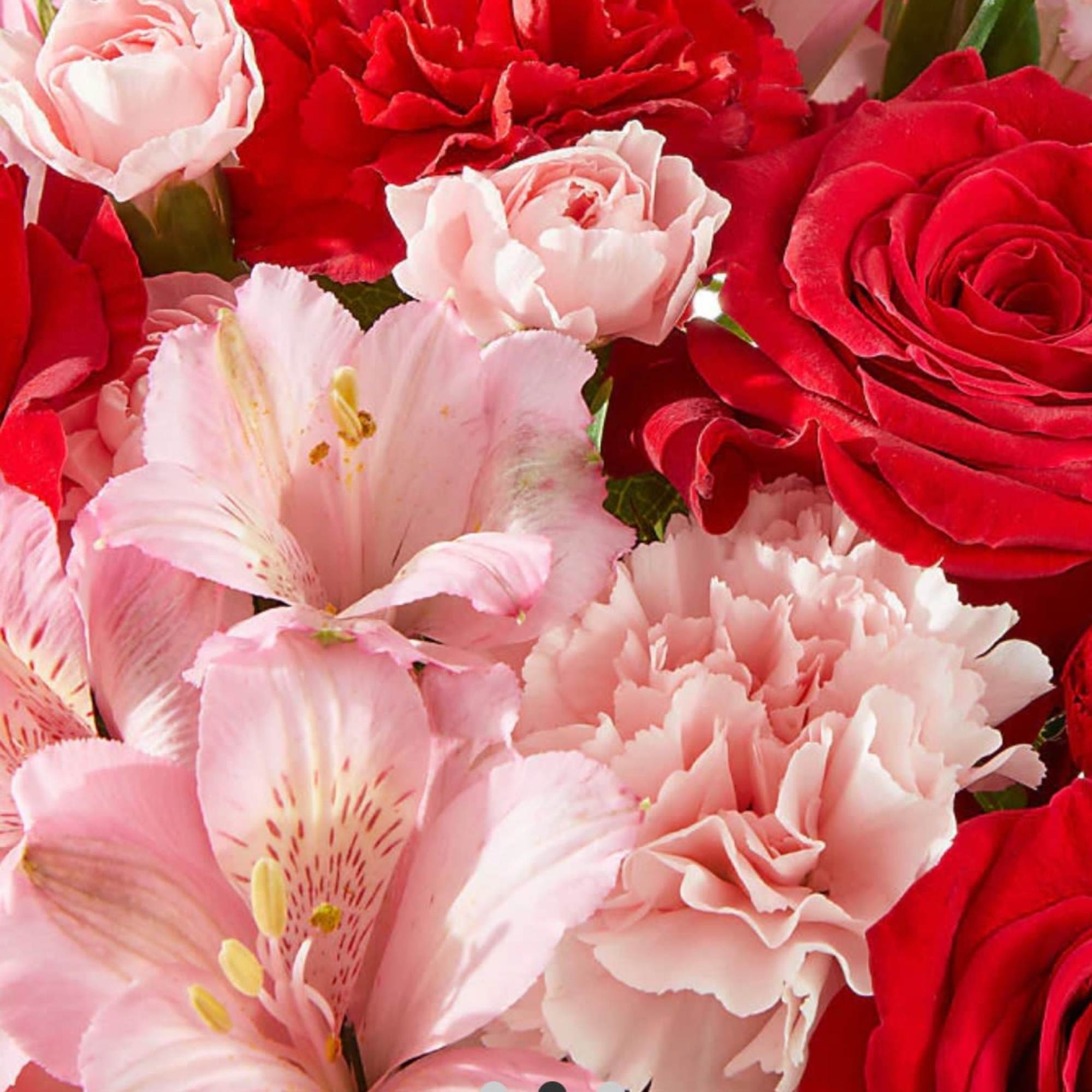 As sweet as candy, this pink and red arrangement is sure to