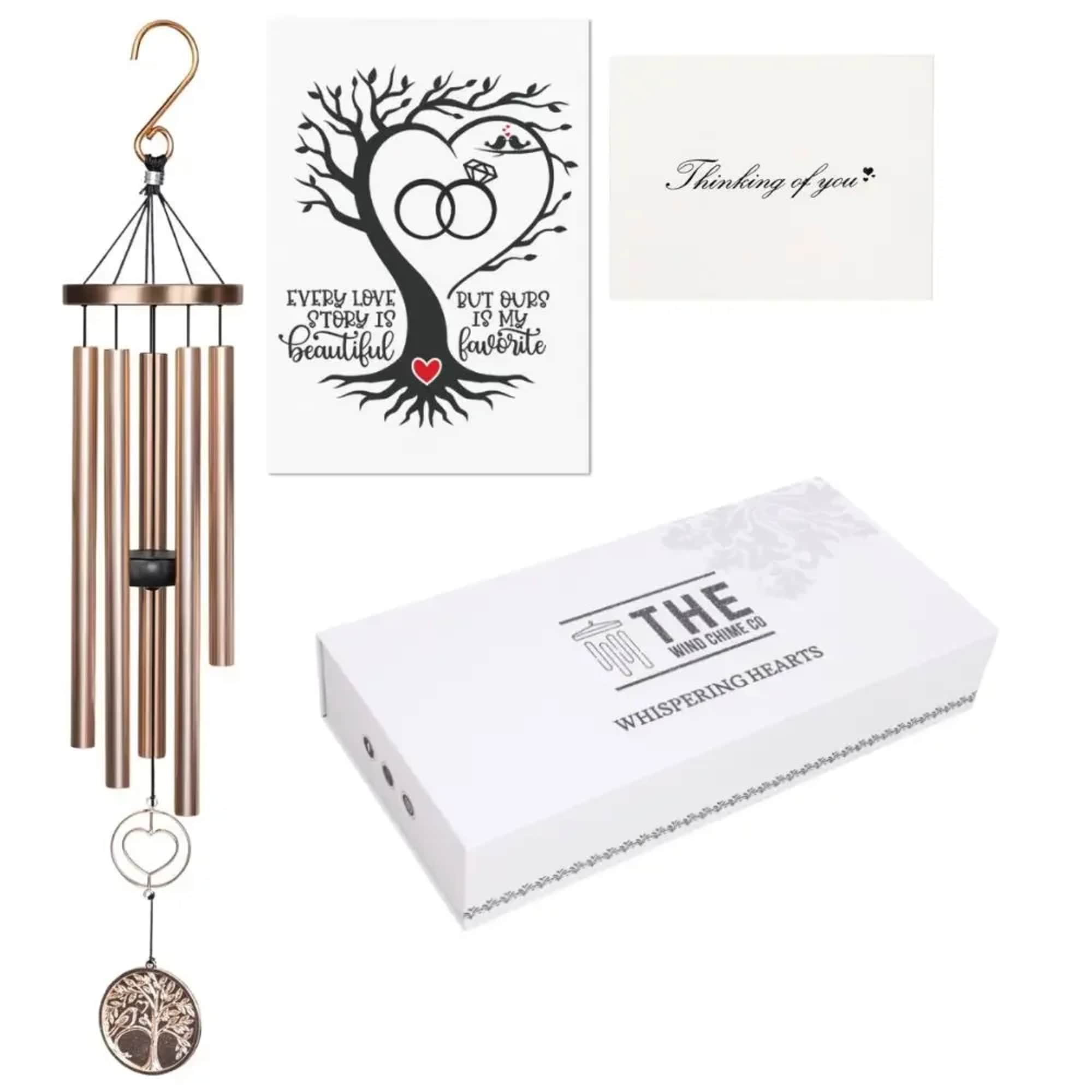 Elegant and soothing, the Whispering Hearts&trade; 30" Wind Chime brings melodic tones