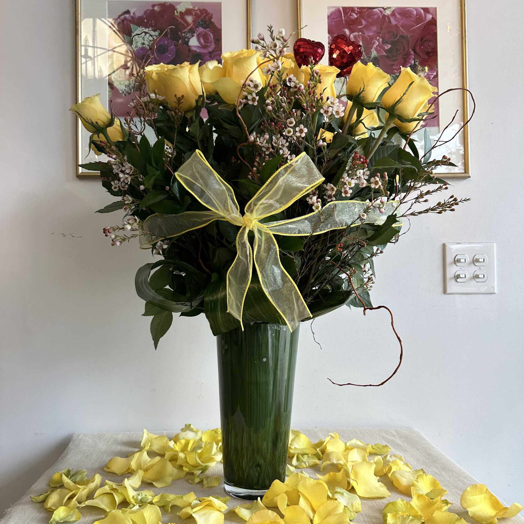 Extremely beautiful yellow roses called CUBANA with an incredibly perfect touch of