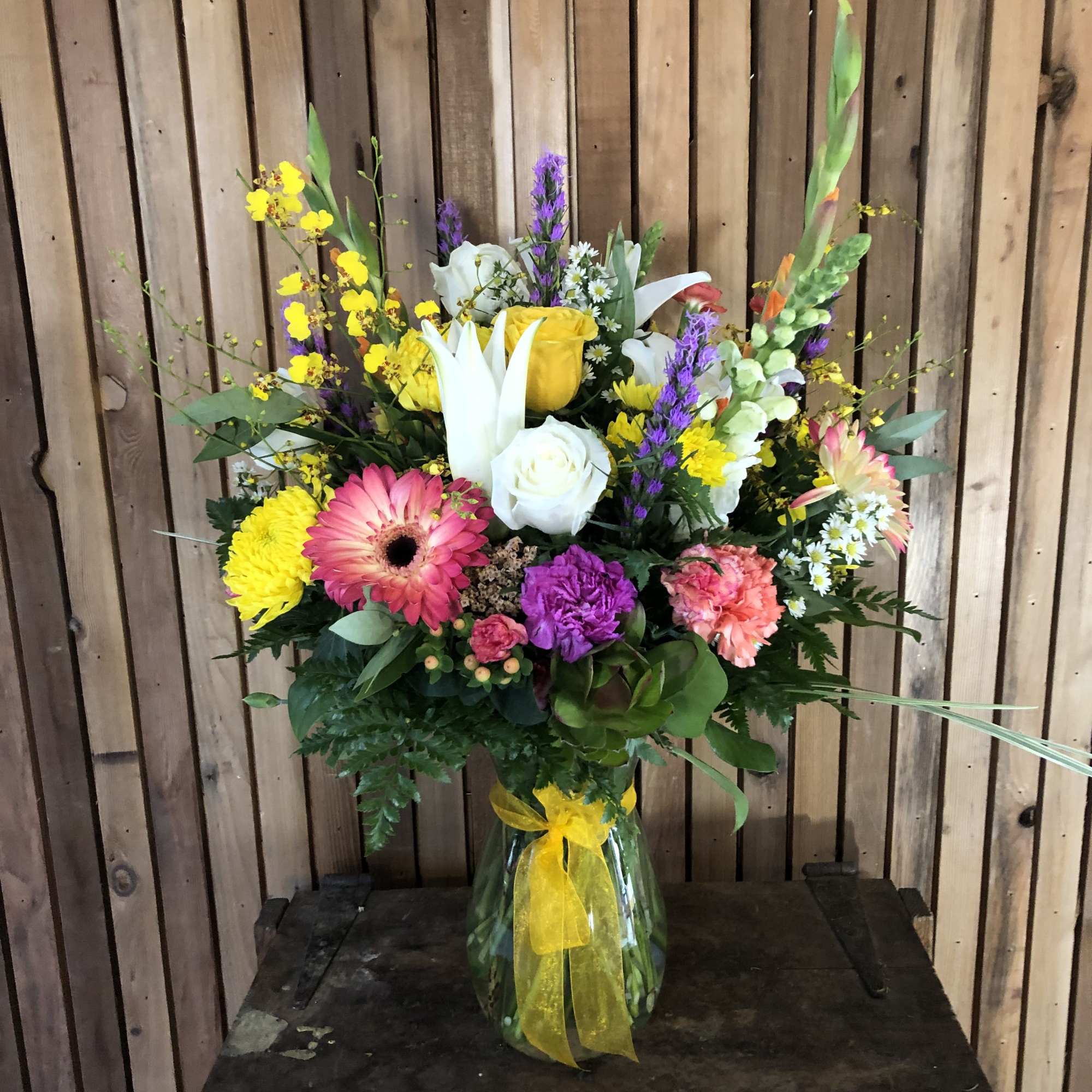 A carefully curated floral design created by our expert florists using premium