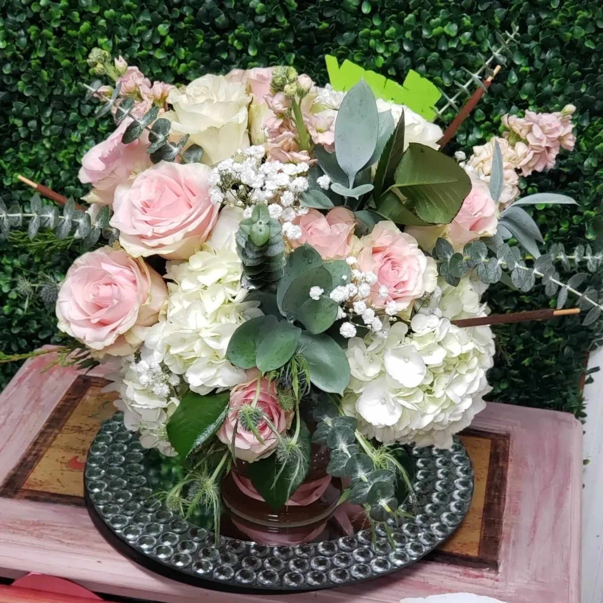 Deluxe Array of Pastel Pink Fresh Cut Florals in Beautify "Melanin Magic"