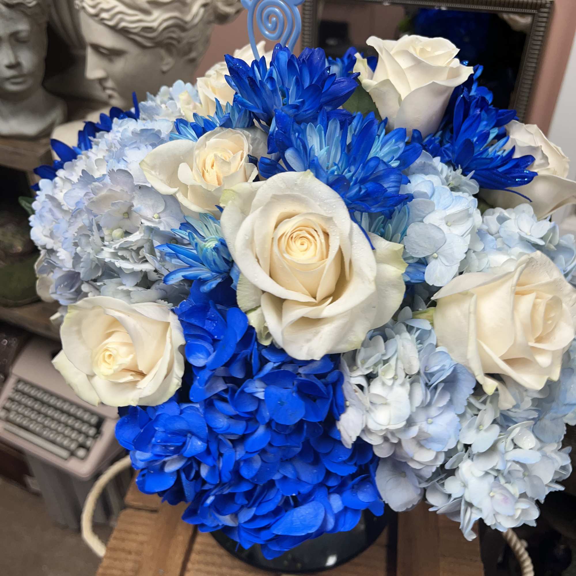 Designers Choice of Color Pallet of Blue and White Tone Florals in