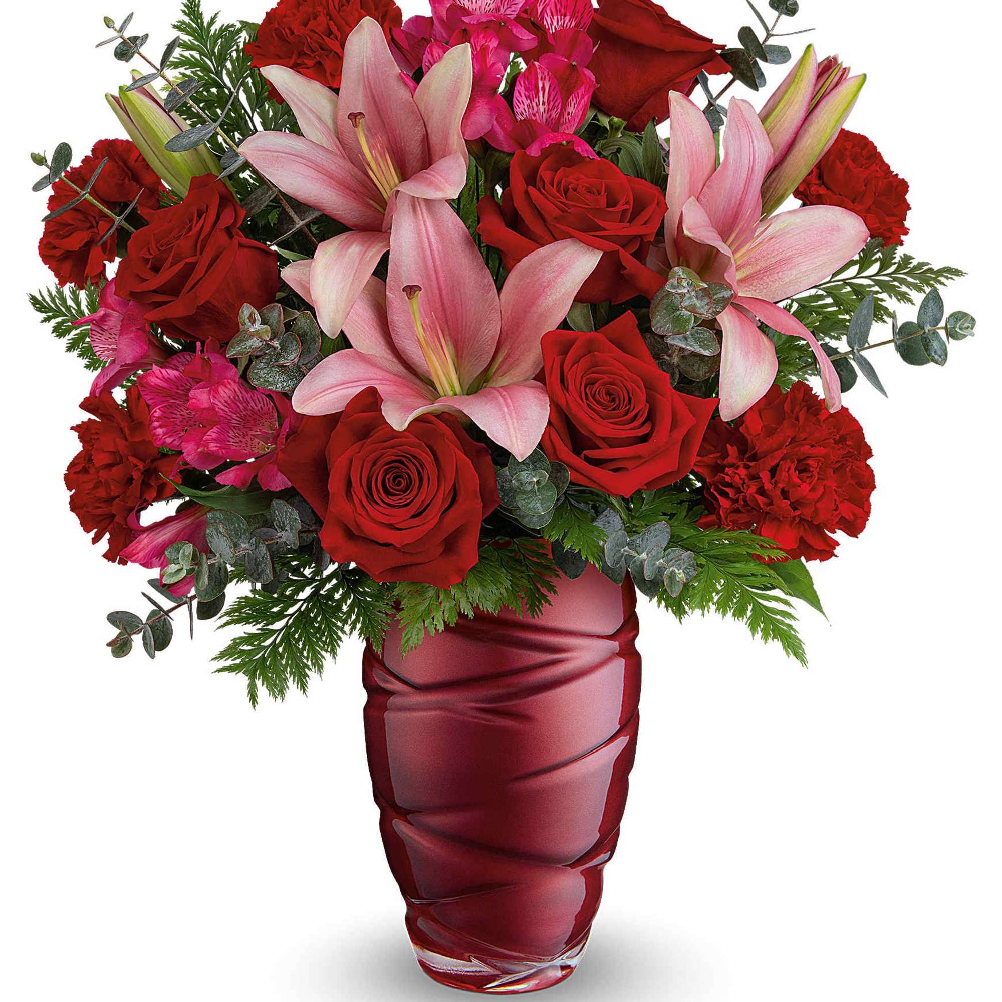 Embrace the thrill of true love with this bouquet, filled with vibrant