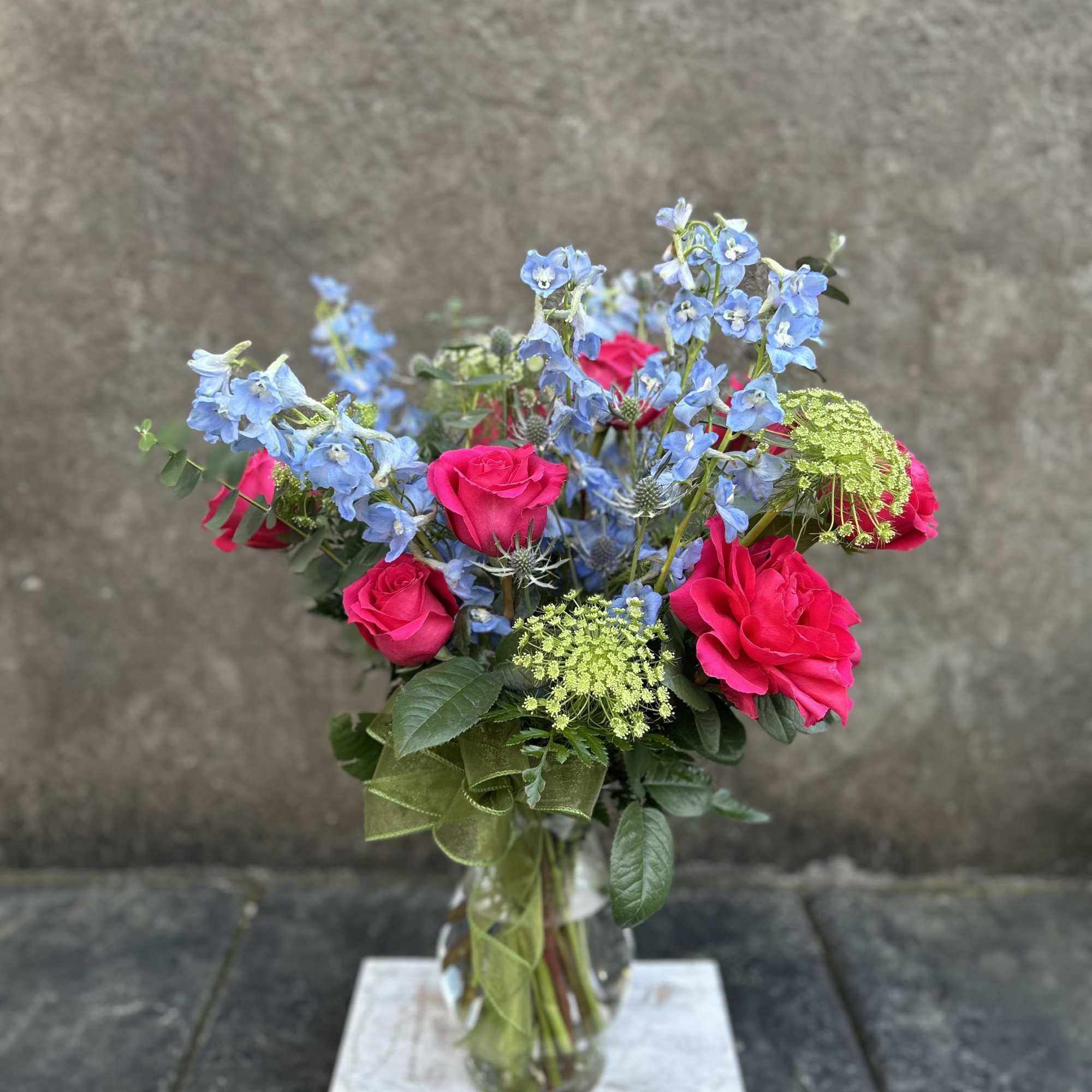 Delphinium is the flower of the year, this design is meant to