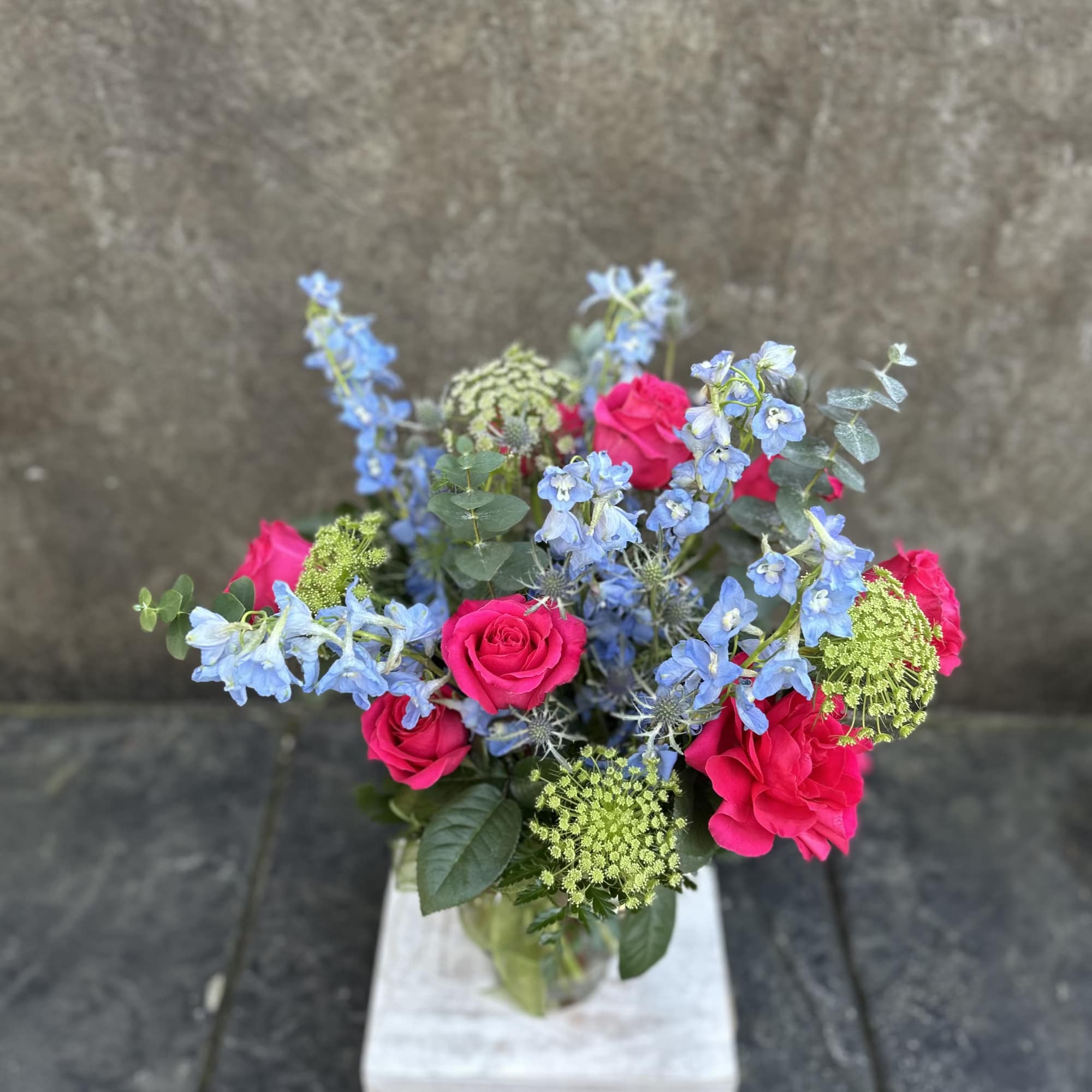 Delphinium is the flower of the year, this design is meant to