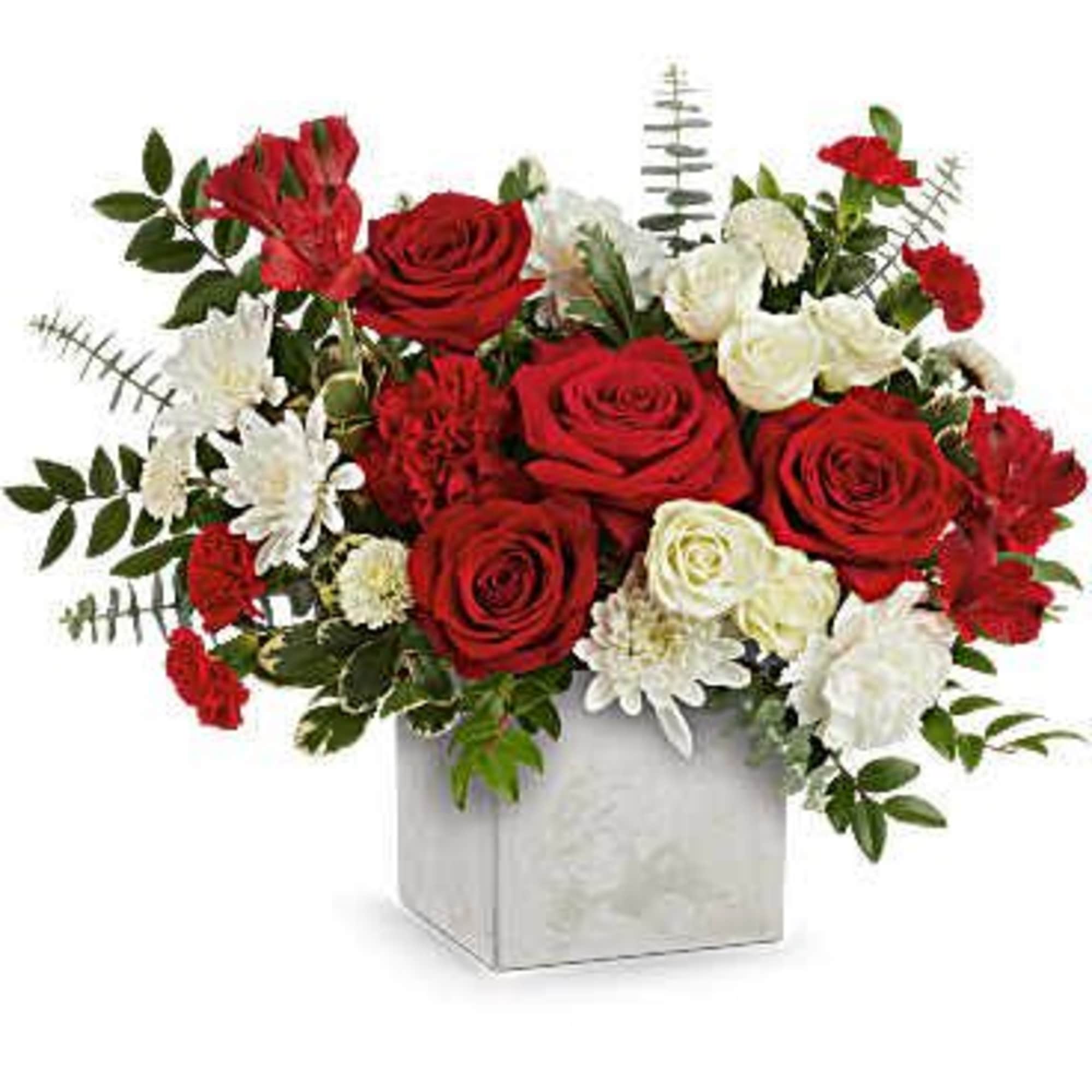 A bold statement of affection, the Loves Me Bouquet blends classic red