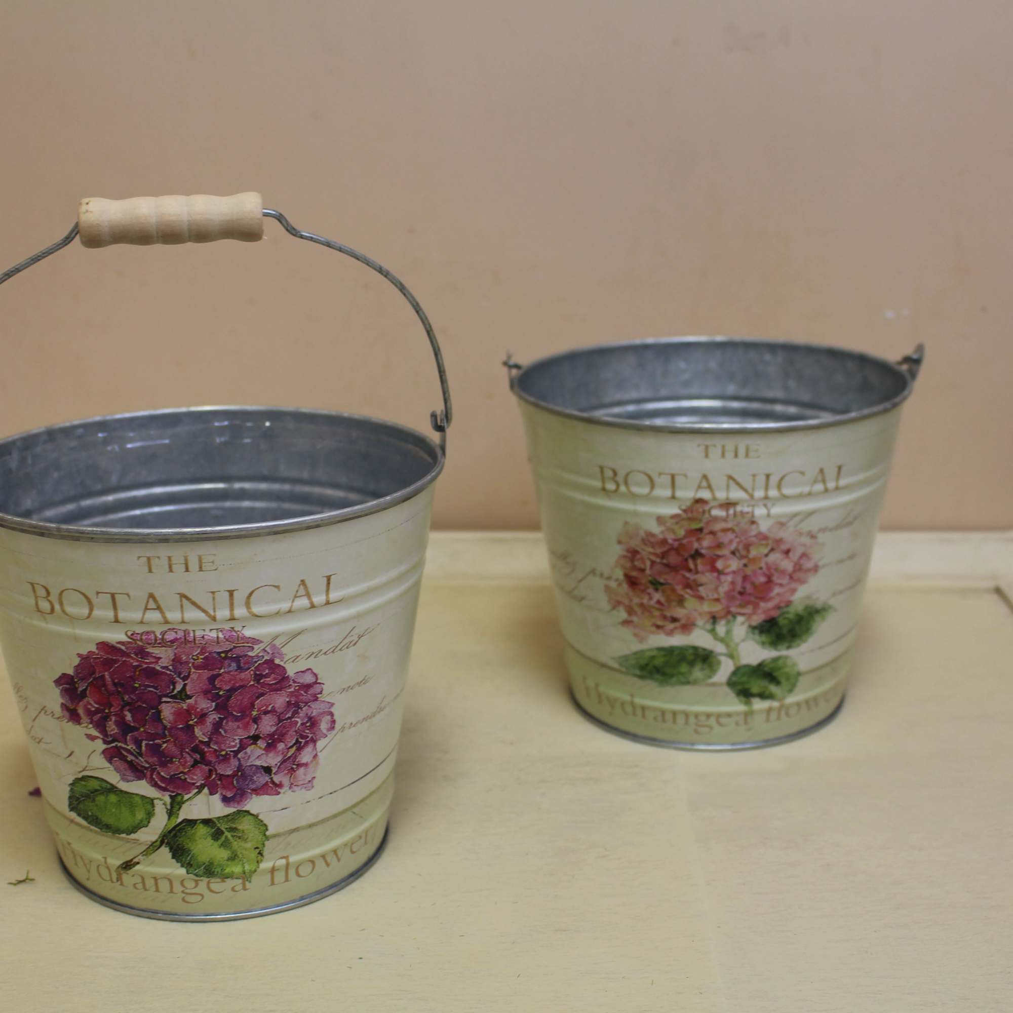 In a galvanized tin, a vibrant arrangement of hydrangeas inspires joy and