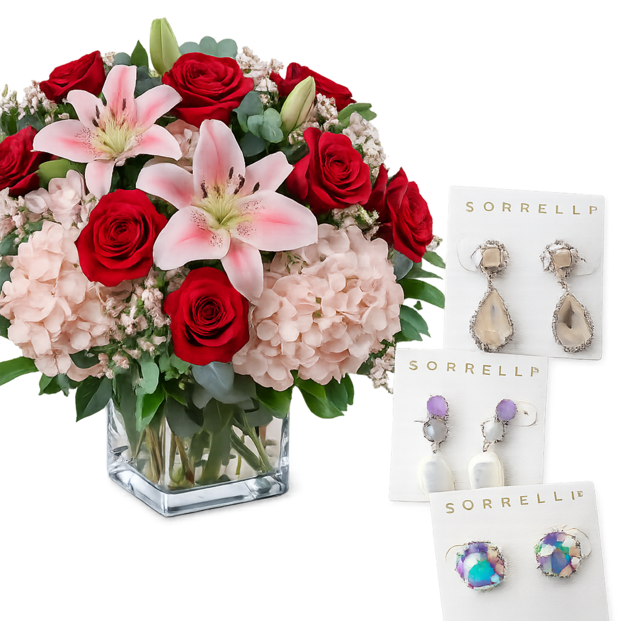 Package Options
 Standard Eternal Elegance &ndash; $199
&bull; Modern clear cube vase
&bull; 1